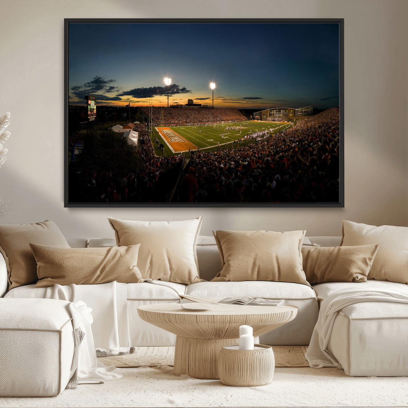 MGV-FC-36X24 - Ball State Cardinals Football Team Print - Muncie Scheumann Stadium Wall Art Canvas Print