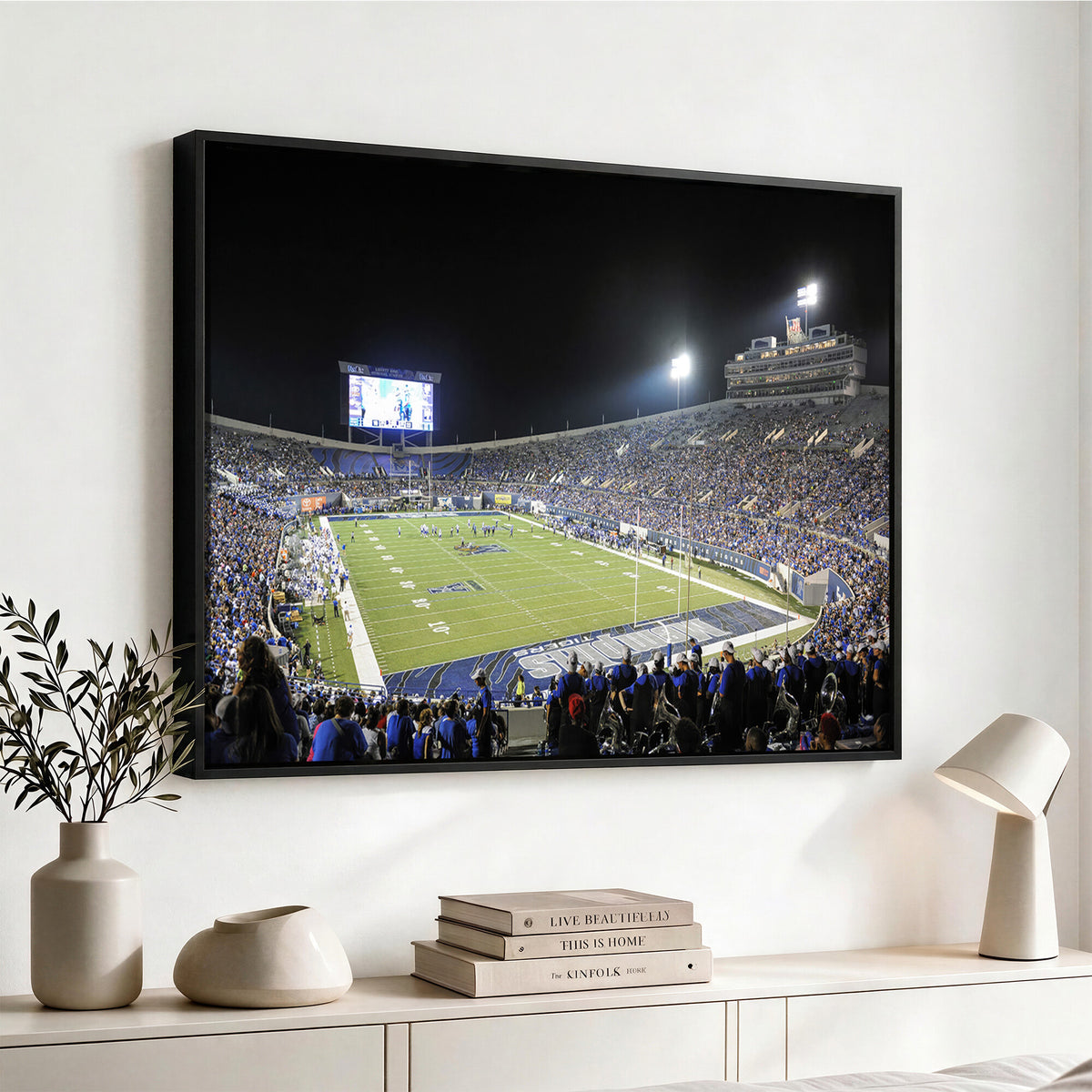 10894-PAN-FL-20X10 - University of Memphis Tigers Football Team Print - Memphis Simmons Bank Liberty Stadium Wall Art