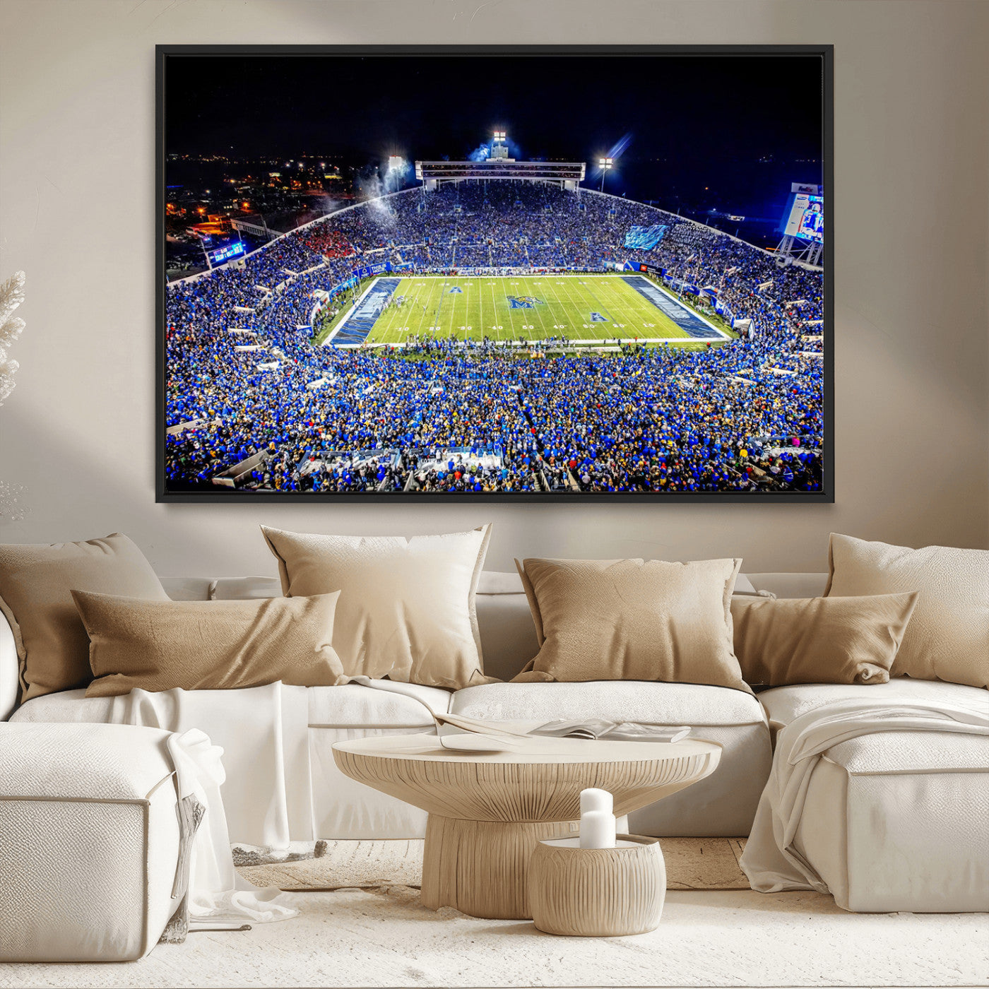 MGV-FC-36X24 - University of Memphis Tigers Football Team Print - Memphis Simmons Bank Liberty Stadium Wall Art