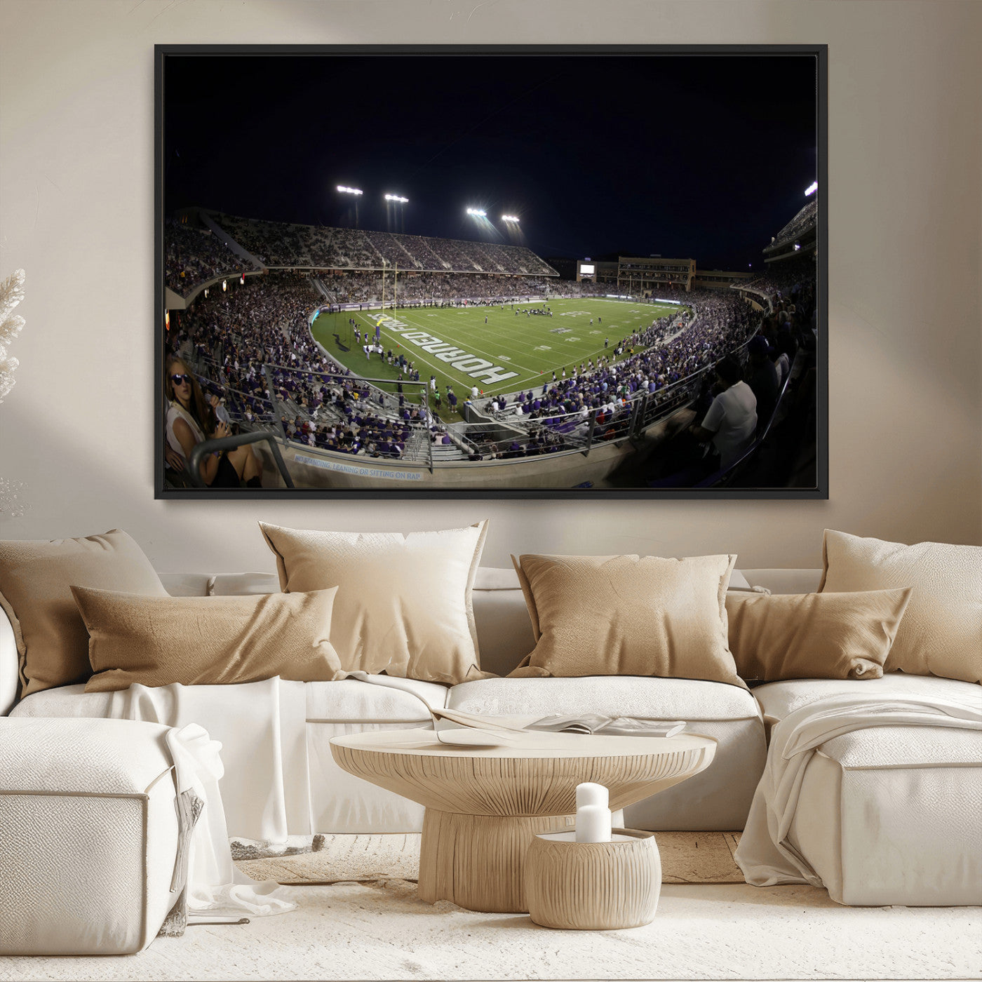 MGV-FC-36X24 - TCU Horned Frogs Football Team Print - Fort Worth Amon G. Carter Stadium Wall Art Canvas Print.