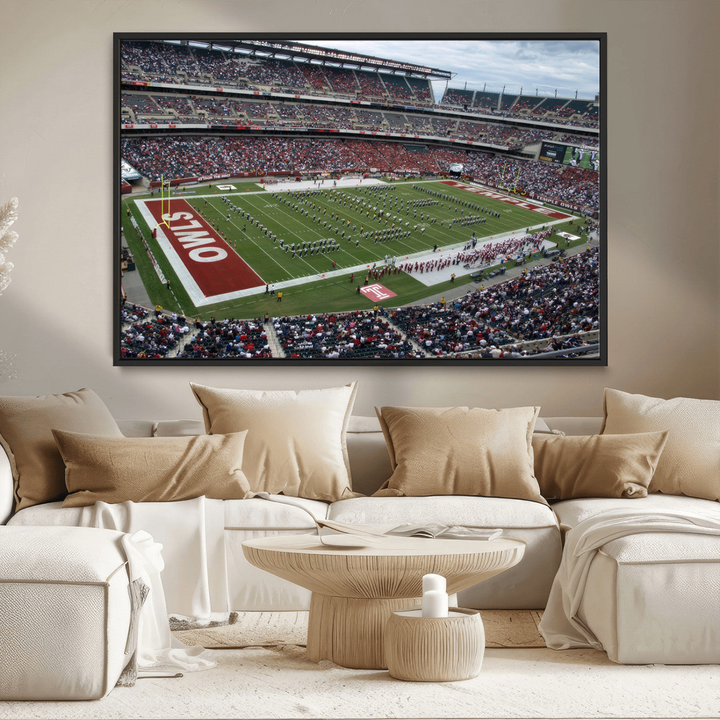 MGV-FC-36X24 - The Temple University Owls Athletics Team Print - Philadelphia Lincoln Financial Field Stadium Wall