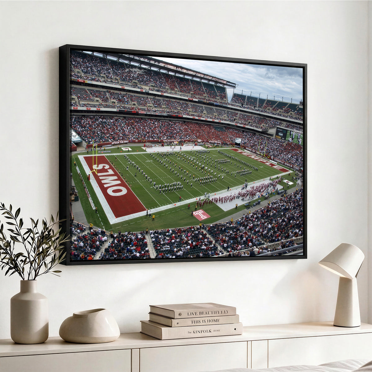 15310-PAN-FL-20X10 - The Temple University Owls Athletics Team Print - Philadelphia Lincoln Financial Field Stadium Wall