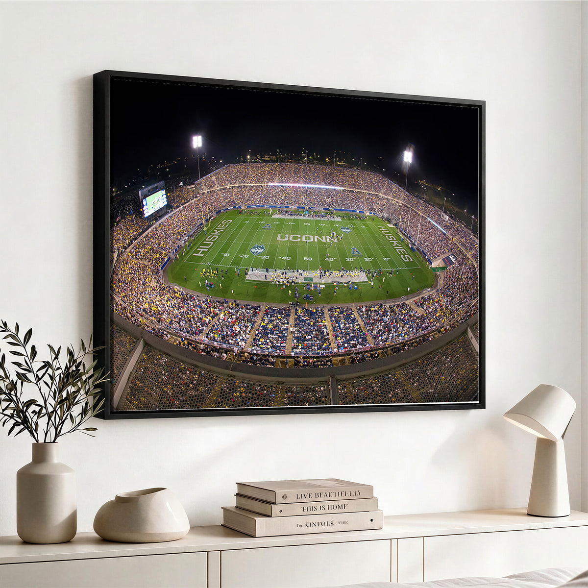 52855-MGV-CV-36X24 - The University of Connecticut UCONN Huskies Football Team Print, East Hartford