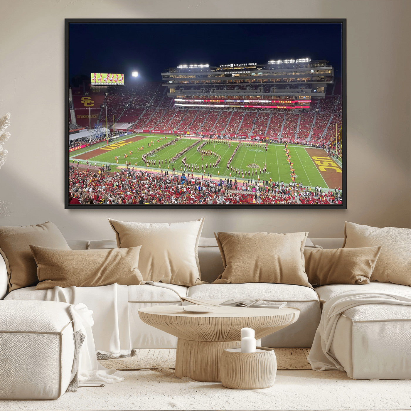 MGV-FC-36X24 - The University of Southern California USC Trojans Football Team Print - Los Angeles Memorial