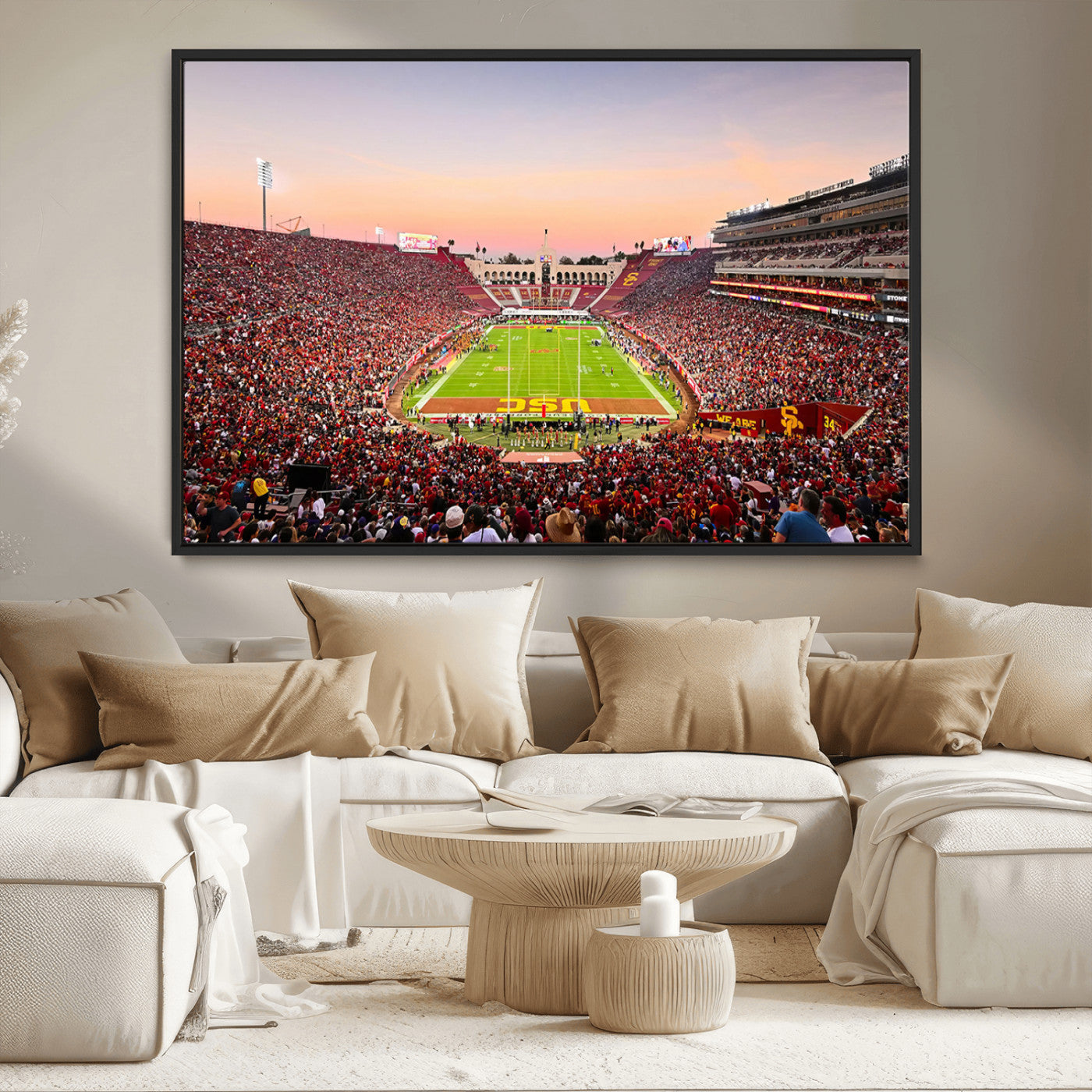 MGV-FC-36X24 - The University of Southern California USC Trojans Football Team Print - Los Angeles Memorial