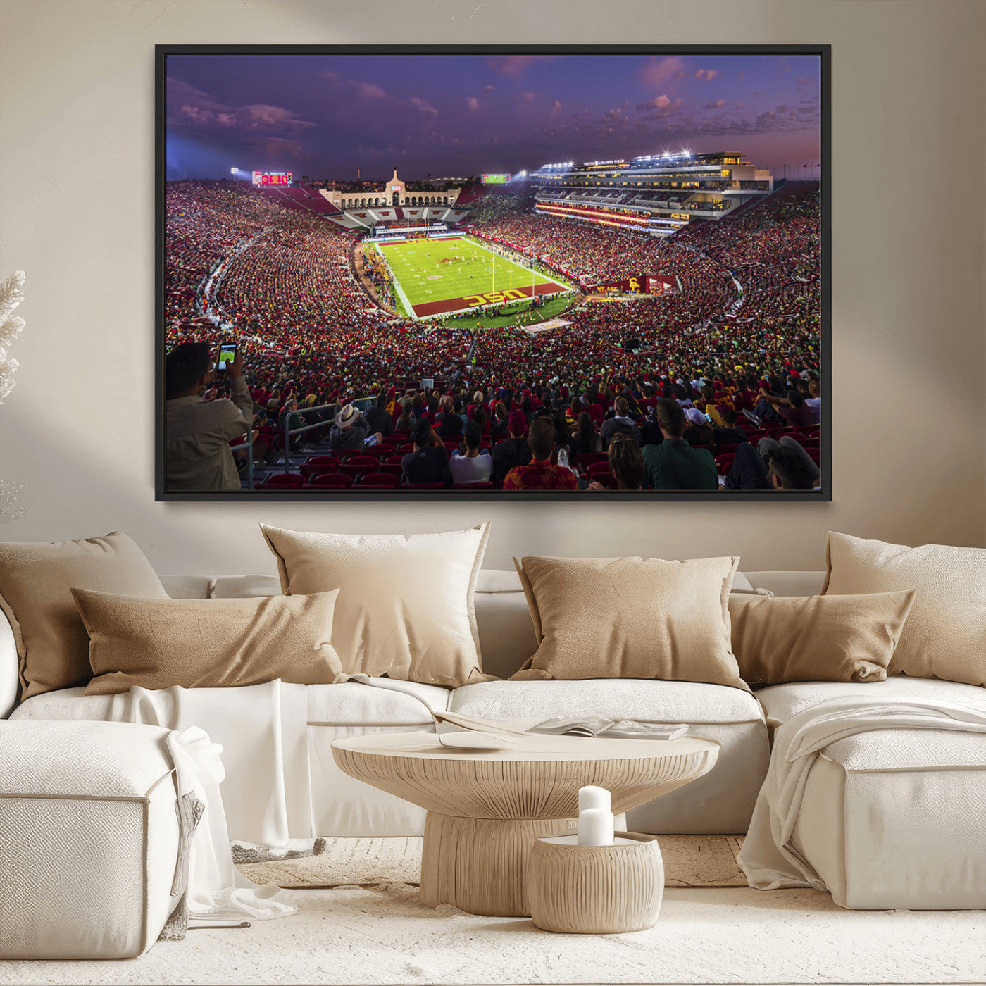 MGV-FC-36X24 - The University of Southern California USC Trojans Football Team Print - Los Angeles Memorial