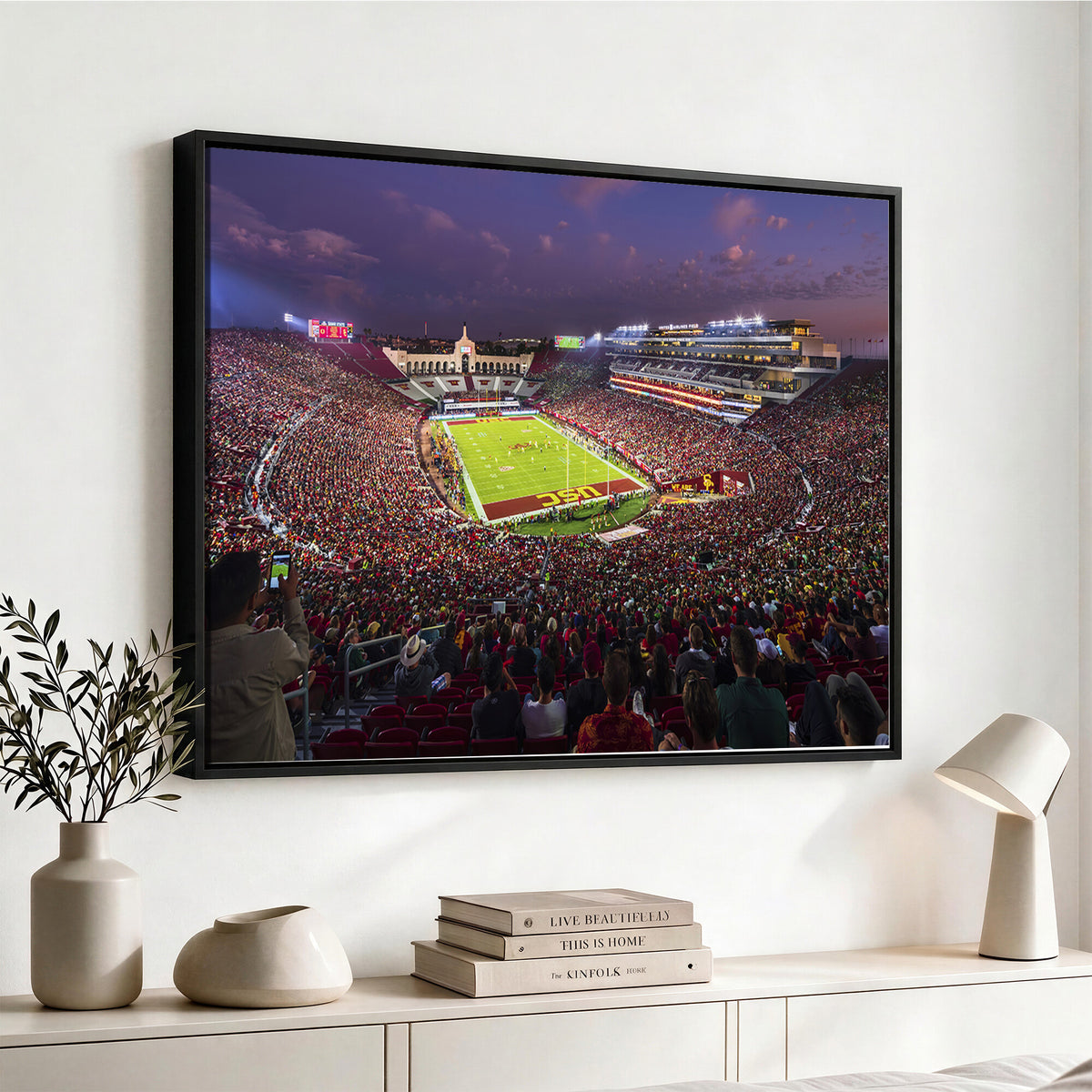 73373-MGV-CV-36X24 - The University of Southern California USC Trojans Football Team Print, Extra Large Game Room Wall Decor