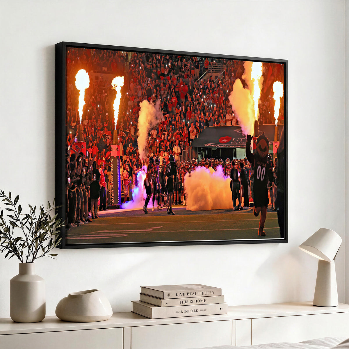 98664-MGV-CV-36X24 - The University of Texas at San Antonio Roadrunners Football Team Print, Extra Large Game Room Wall Decor
