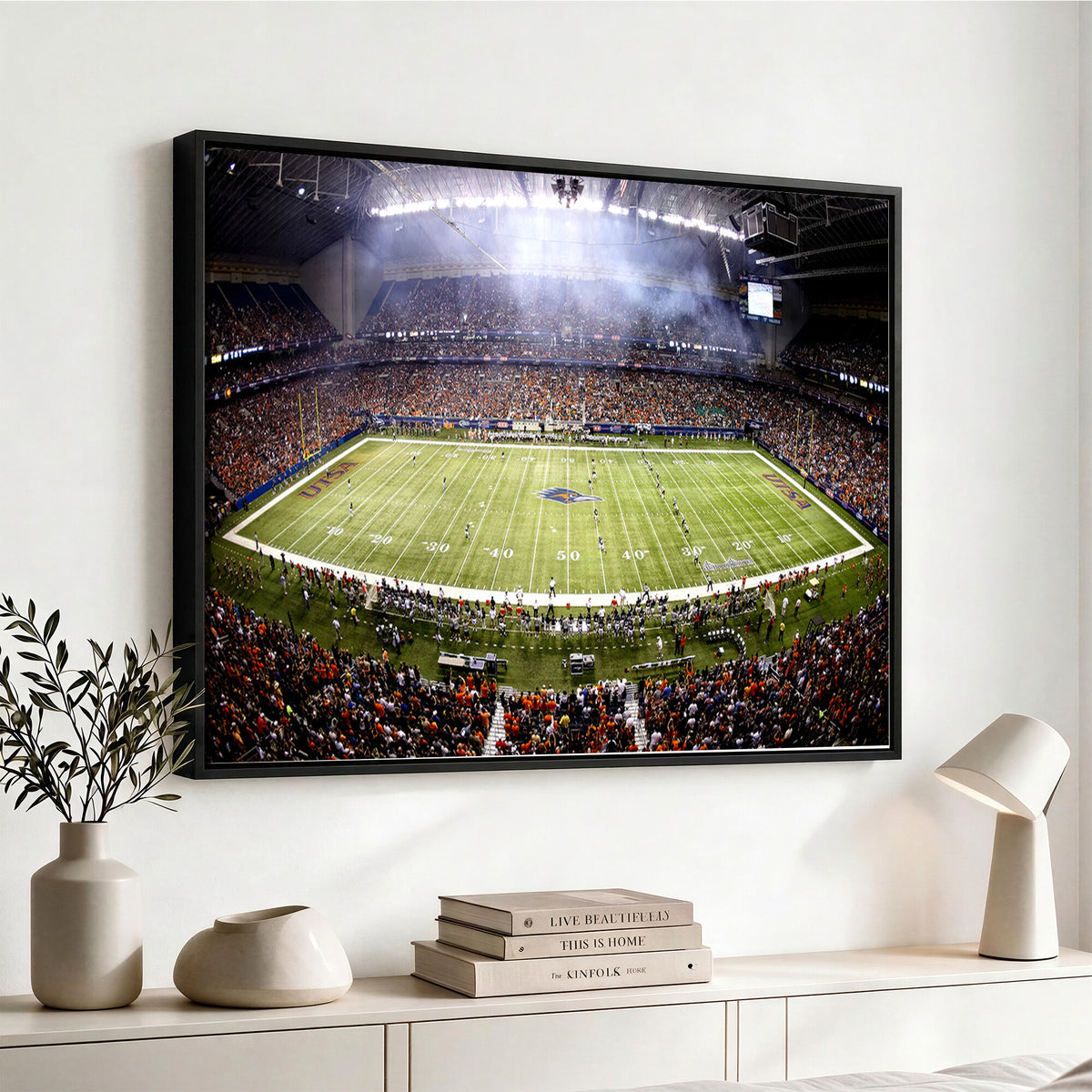 46972-MGV-CV-36X24 - The University of Texas at San Antonio Roadrunners Football Team Print, Framed and Ready to Hang