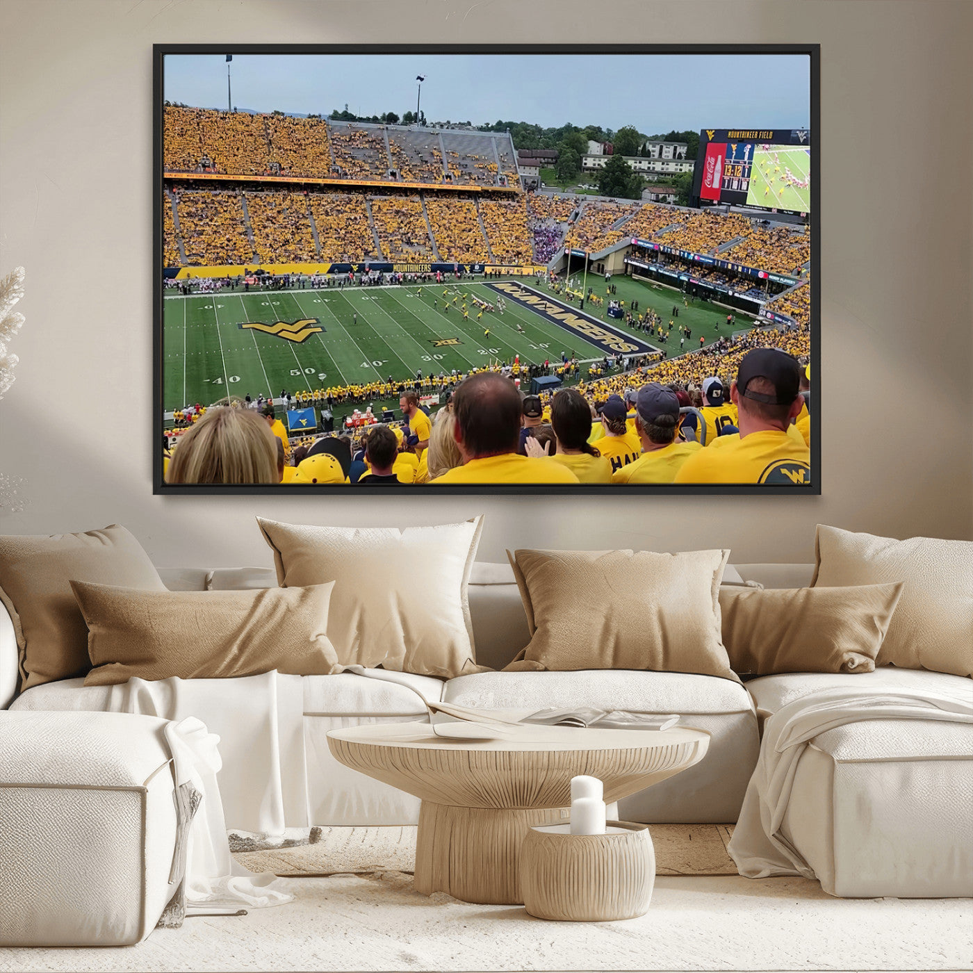 MGV-FC-36X24 - Puskar Stadium Canvas Print Wall Art - Morgantown Print - West Virginia University Mountaineers