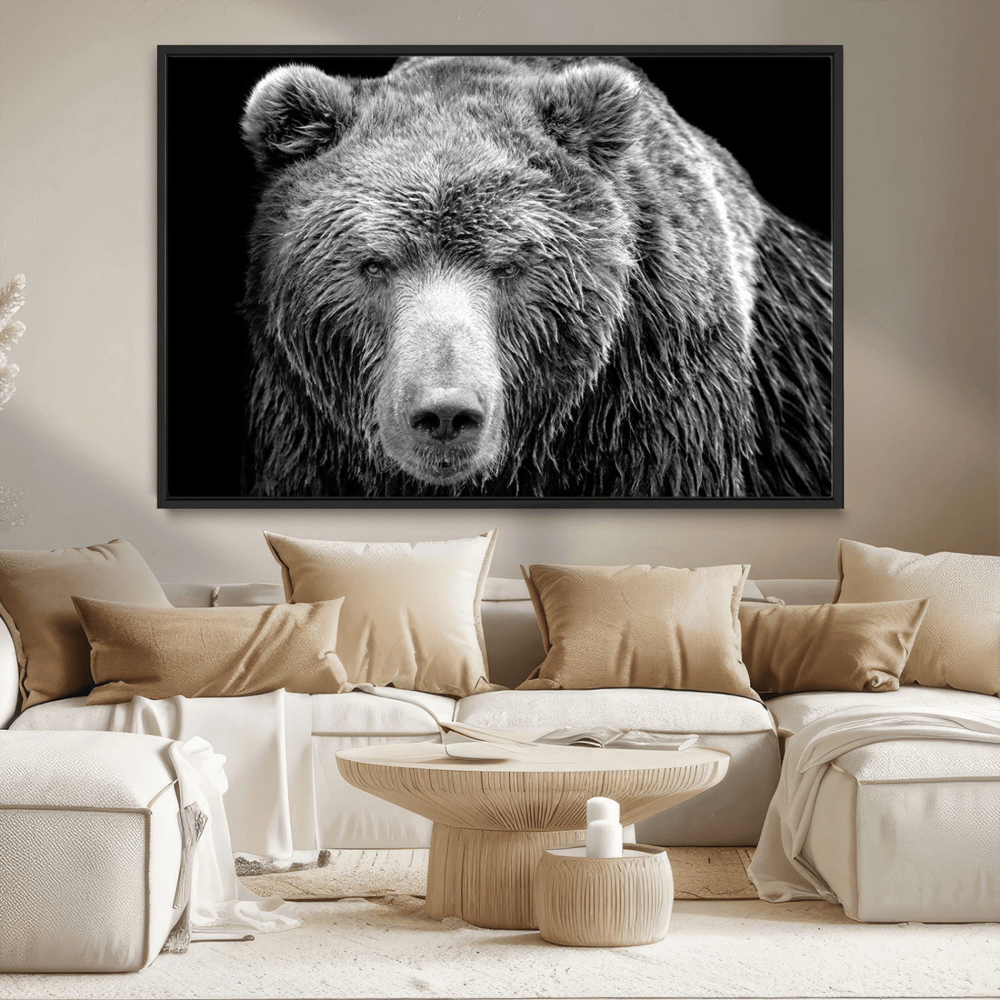 MGV-FC-36X24 - 399 Grizzly Bear Canvas Print | Ready to Hang Wall Art | Rustic Farmhouse & Cabin Decor | Wildlife