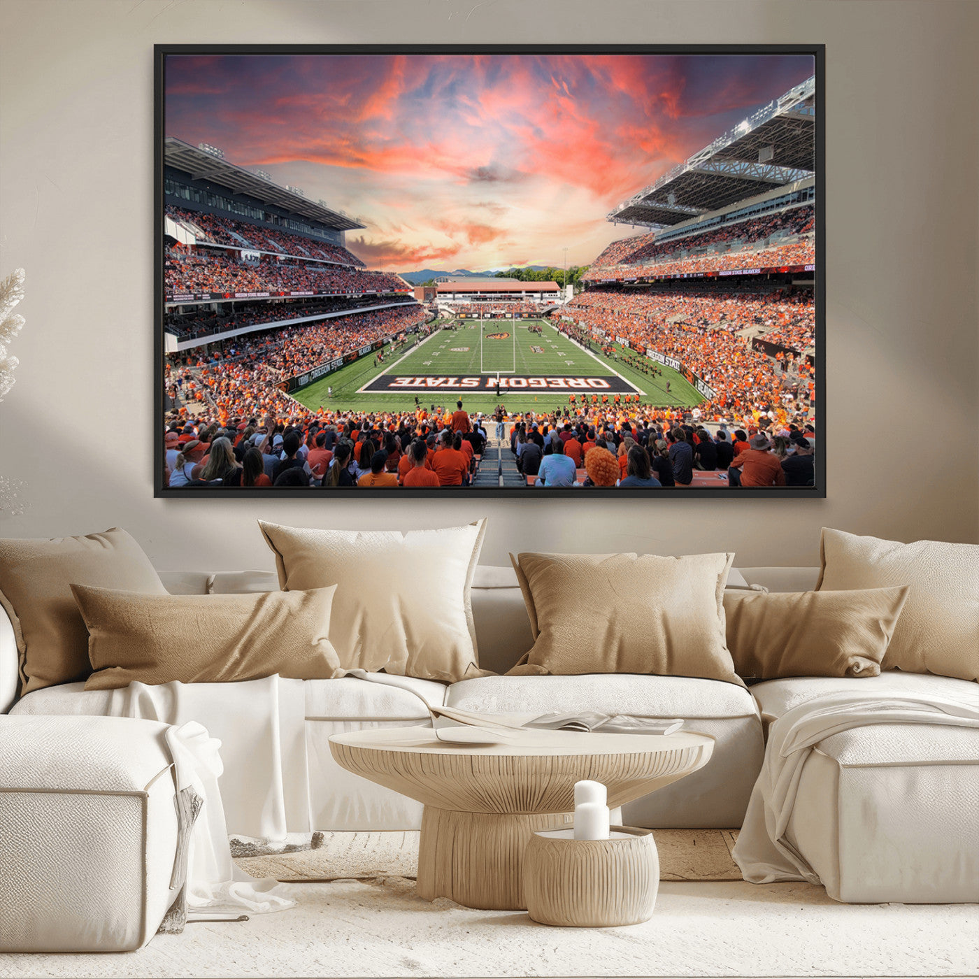 MGV-FC-36X24 - Oregon State Beavers Football Team Print - Corvallis Reser Stadium Wall Art Canvas Print