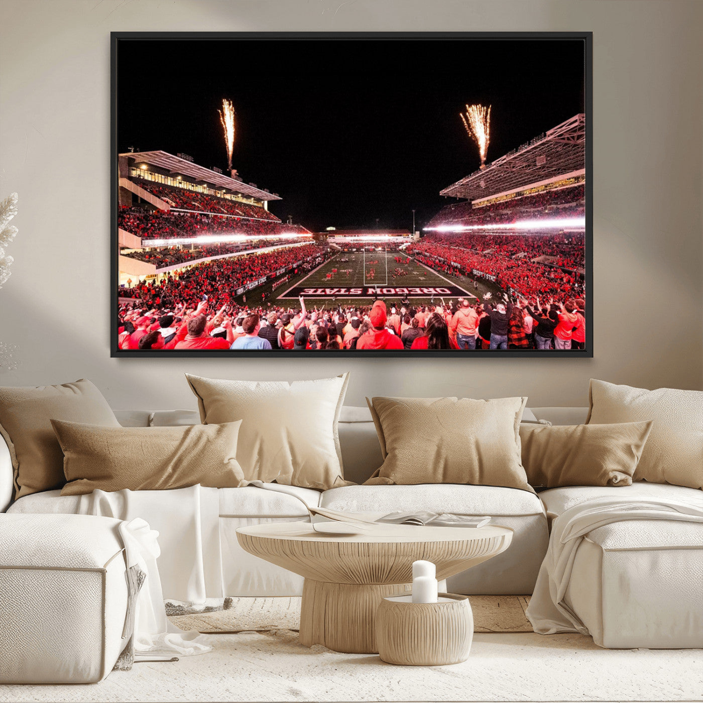 MGV-FC-36X24 - Oregon State Beavers Football Team Print - Corvallis Reser Stadium Wall Art Canvas Print