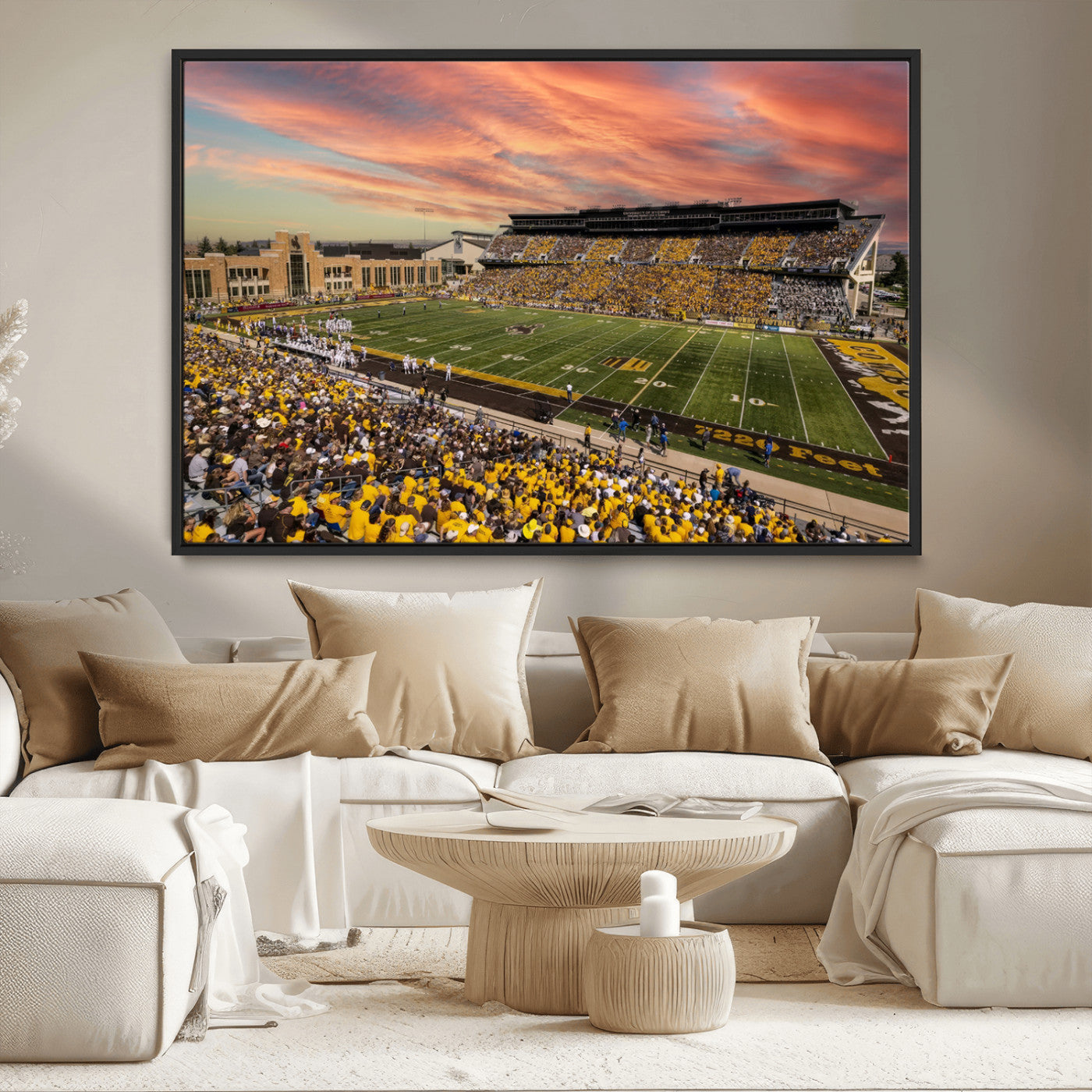 MGV-FC-36X24 - University of Wyoming Cowboys Football Team Print - Laramie Jonah Field War Memorial Stadium Wall