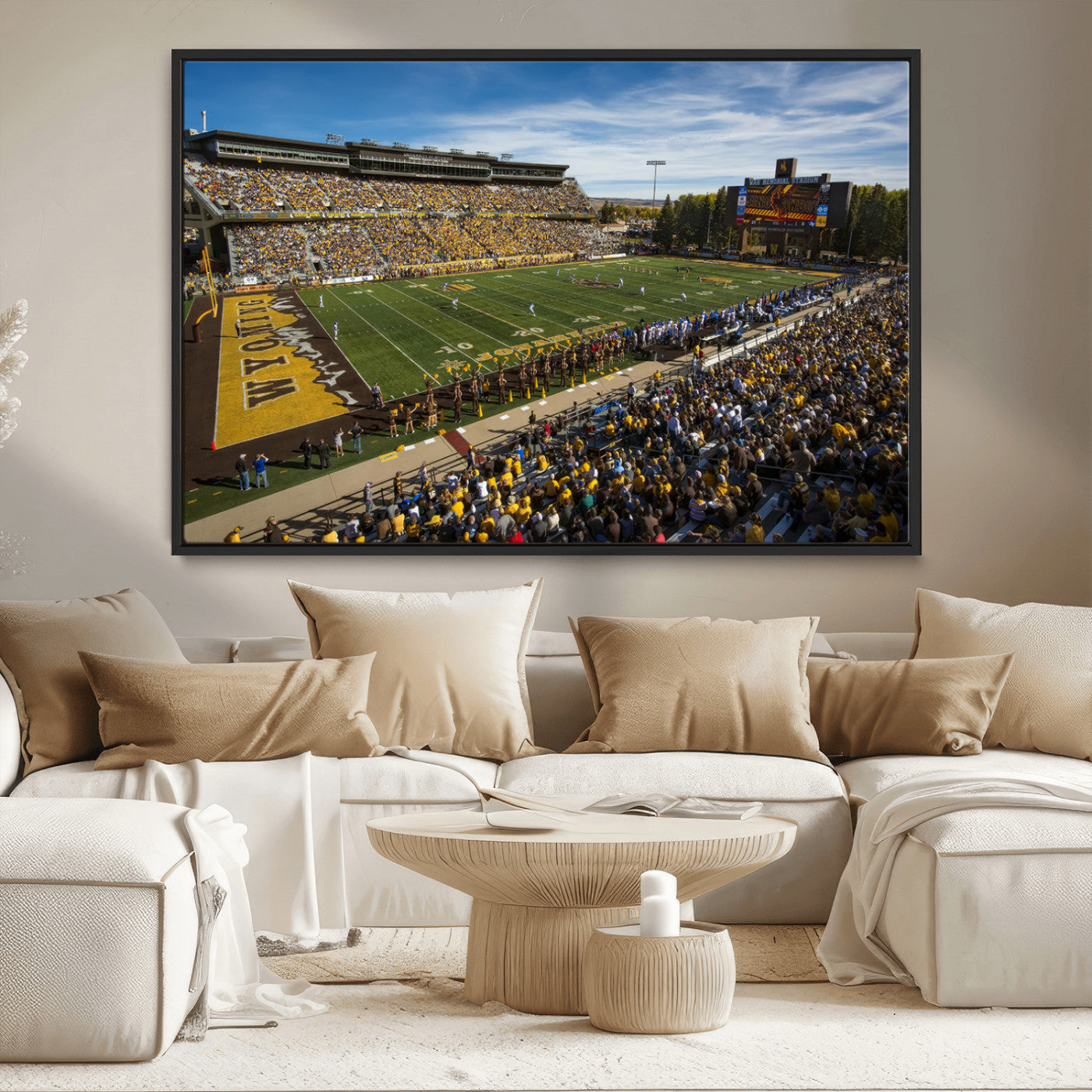 MGV-FC-36X24 - University of Wyoming Cowboys Football Team Print - Laramie Jonah Field War Memorial Stadium Wall