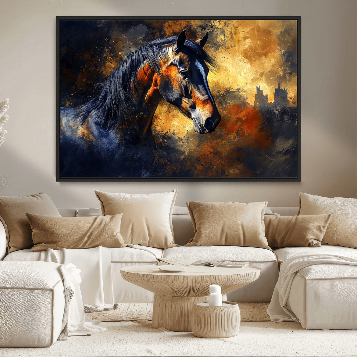 MGV-FC-36X24 - Abstract Horse Art Print - Abstract Canvas Wall Art | Perfect for Rustic Farmhouse, Modern, or