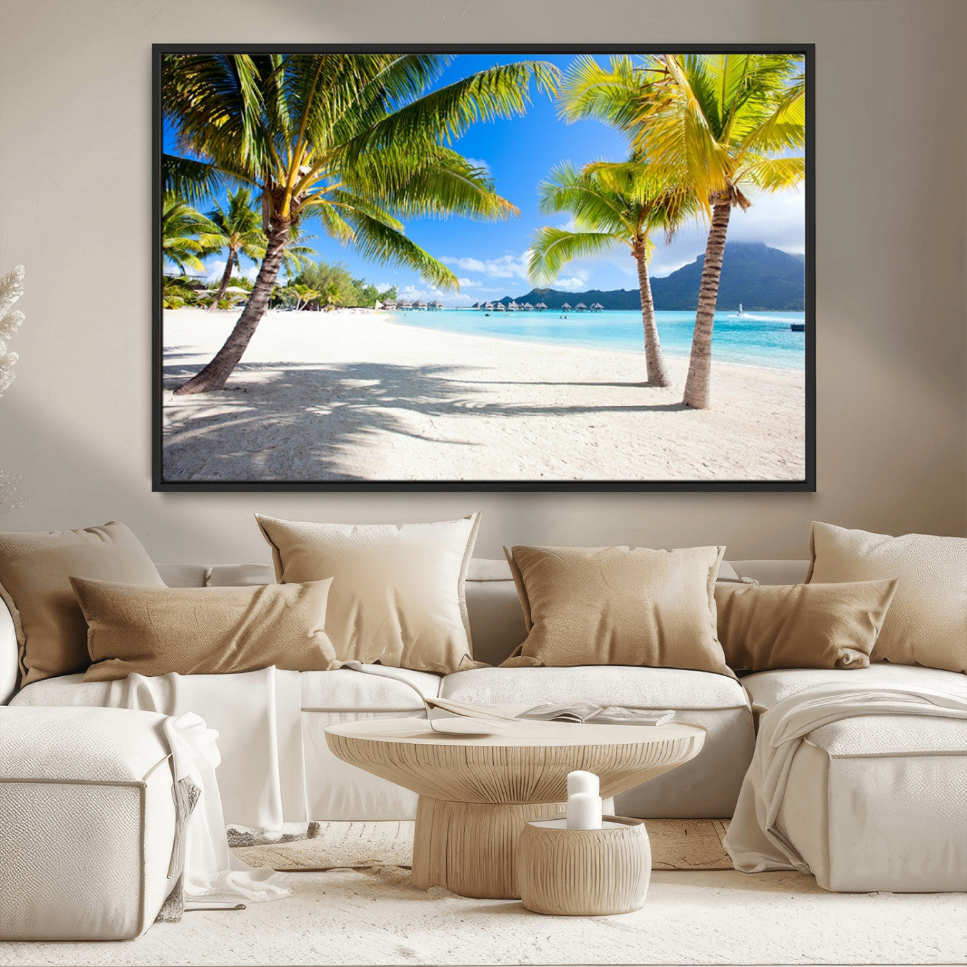 MGV-FC-36X24 - Blue Beach and Sea Wall Art Canvas Print