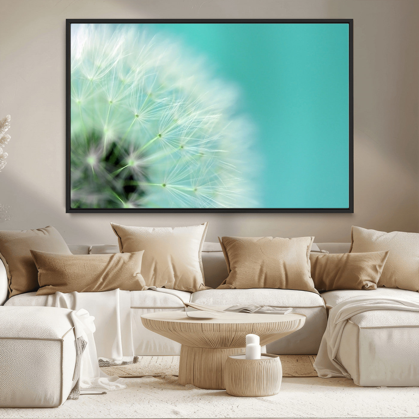 MGV-FC-36X24 - DANDELION Flower Wall Art Canvas Print, Canvas Dandelion Floral Wall Art