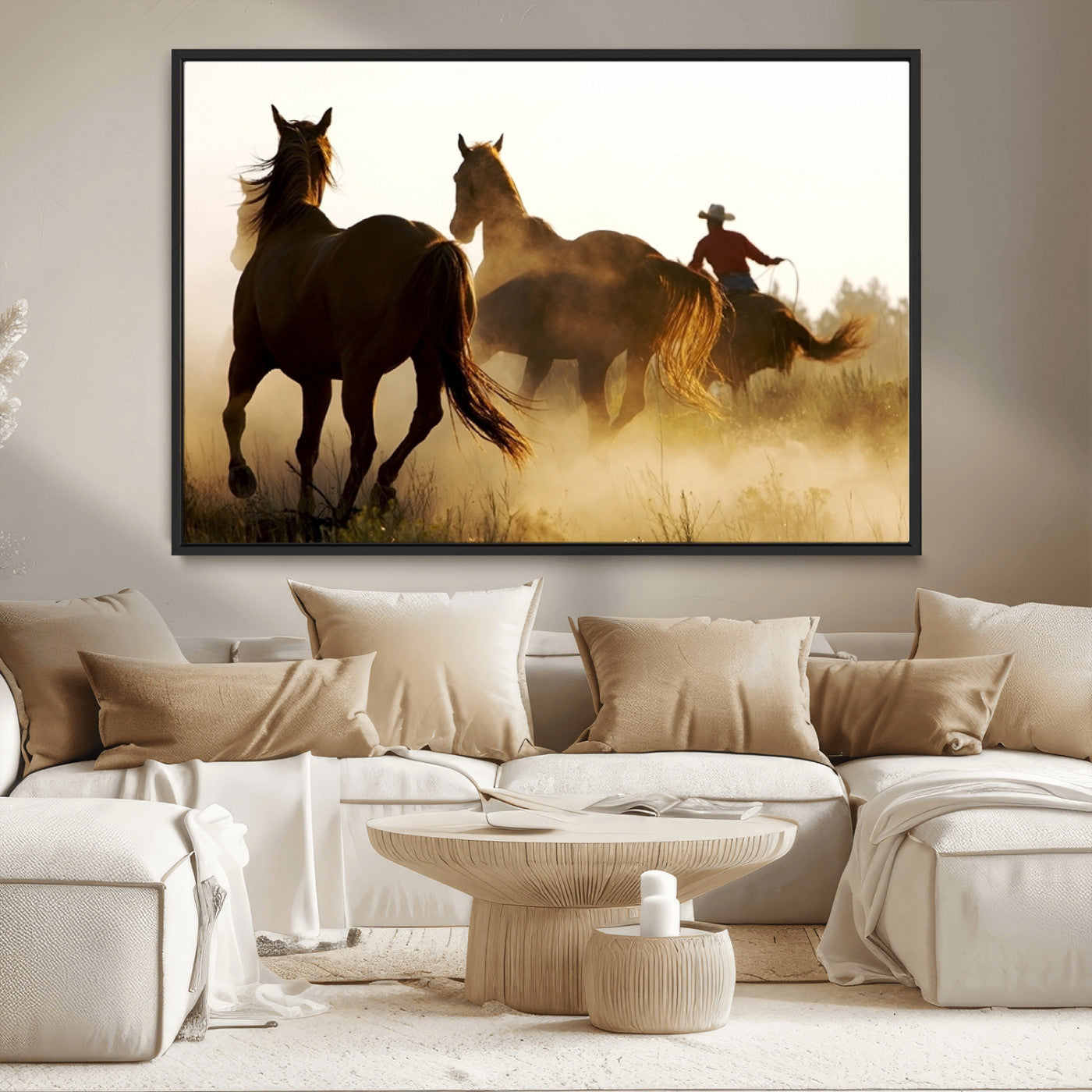 MGV-FC-36X24 - Horses and Cowboys Wall Art Canvas Print
