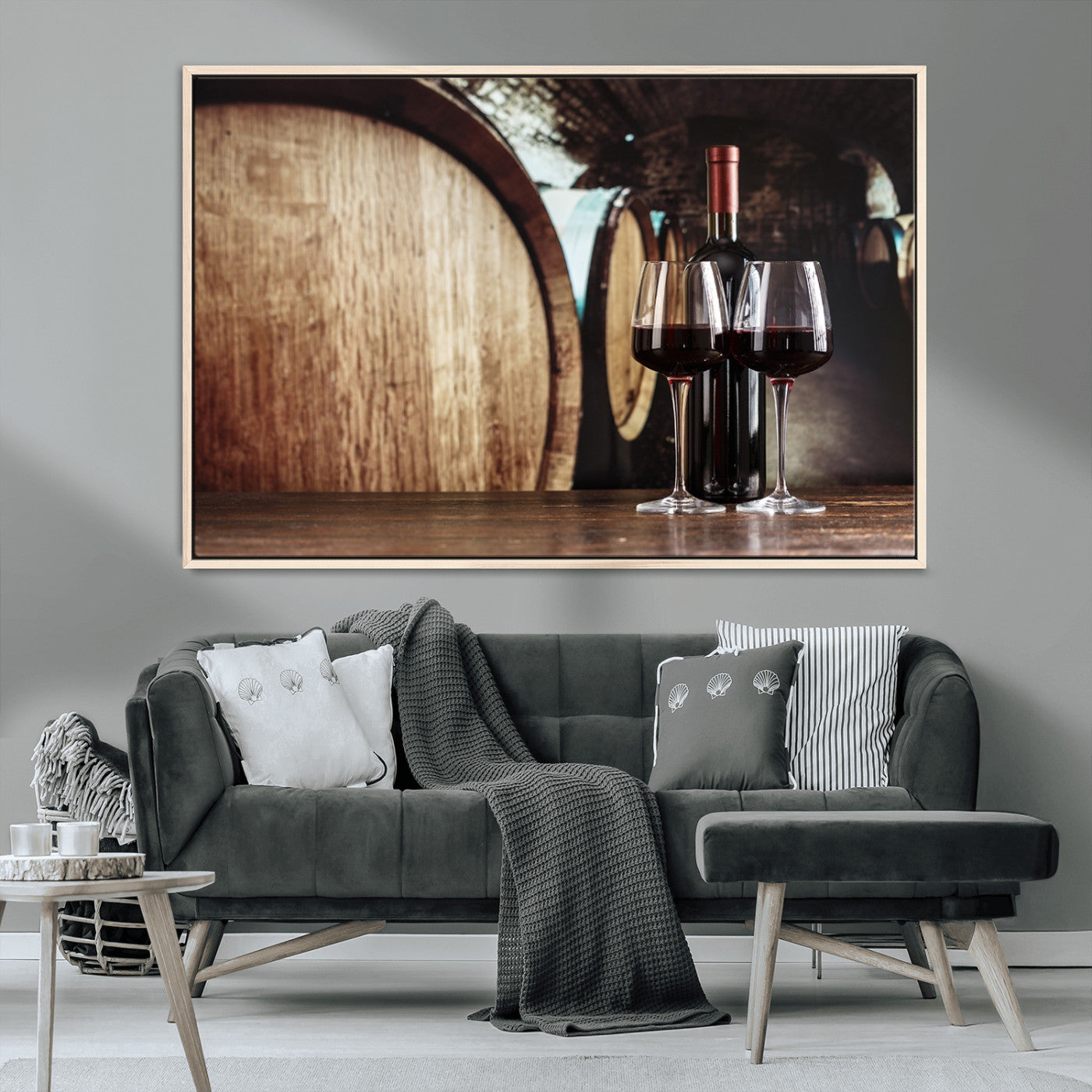 MGV-FC-36X24 - Wine and Barrel Wall Art Canvas Print