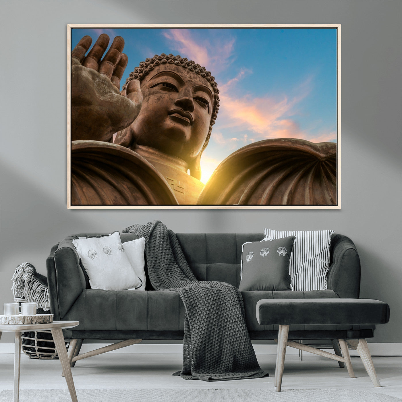 MGV-FC-36X24 - Buddha Statue and Daylight Wall Art, Buddha Statue Wall Art Canvas Print