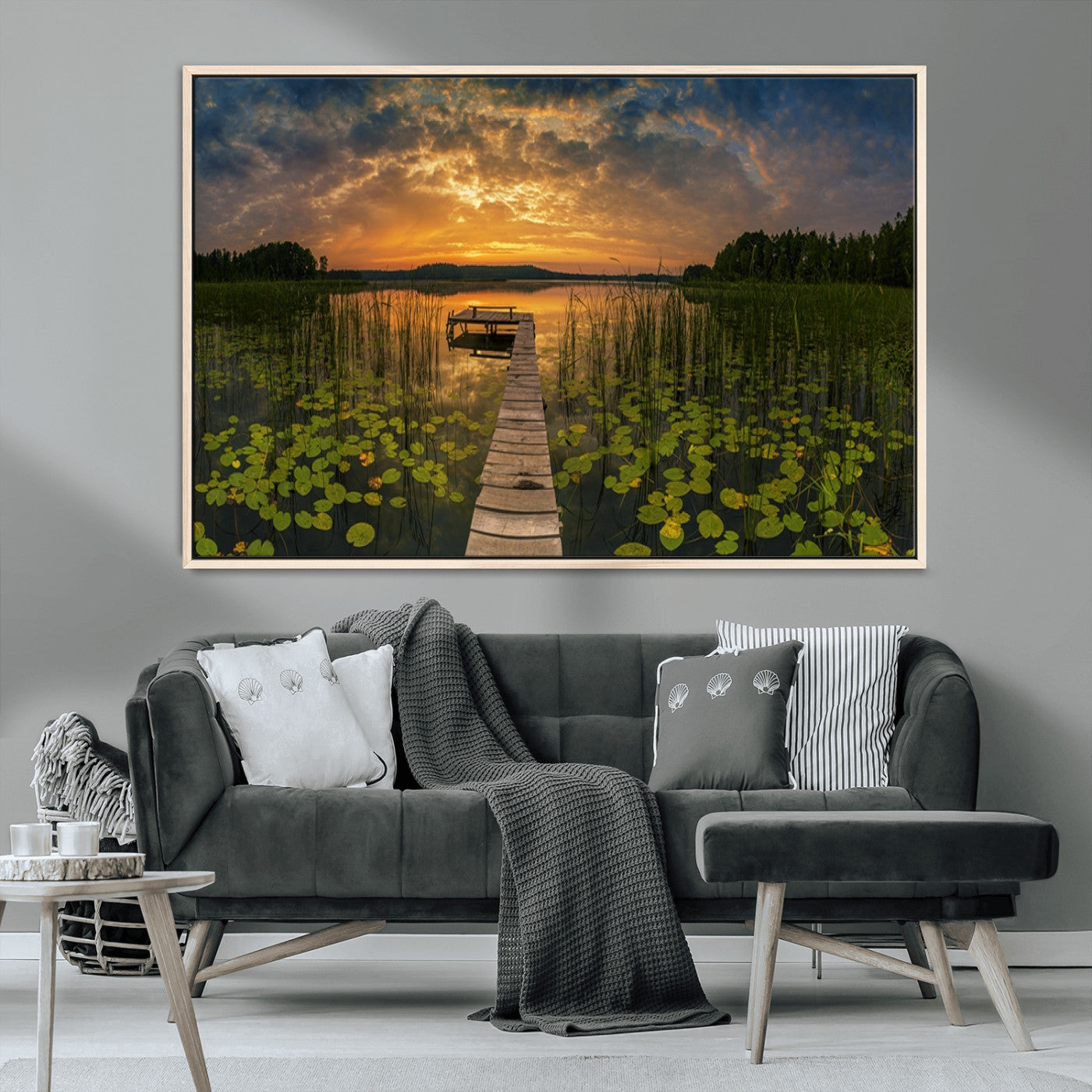MGV-FC-36X24 - Lake and Flower Wall Art Canvas Print