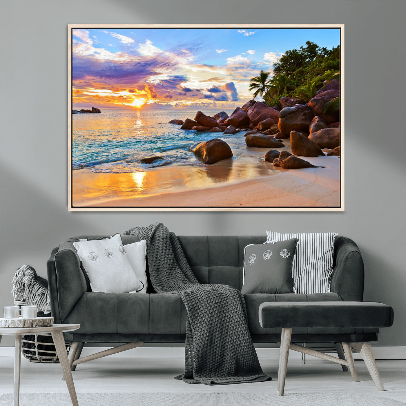 MGV-FC-36X24 - Tropical Island Beach Sunset Canvas Print