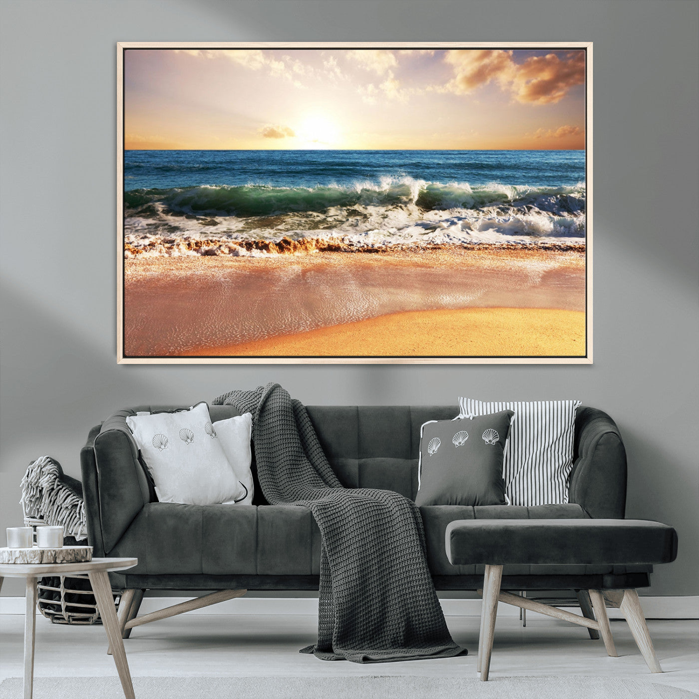 MGV-FC-36X24 - Serene Beach Path Canvas Art, Giclee Canvas Print with Gallery Wrap, Coastal Sand Dunes Wall Art Featuring Canon Print Quality