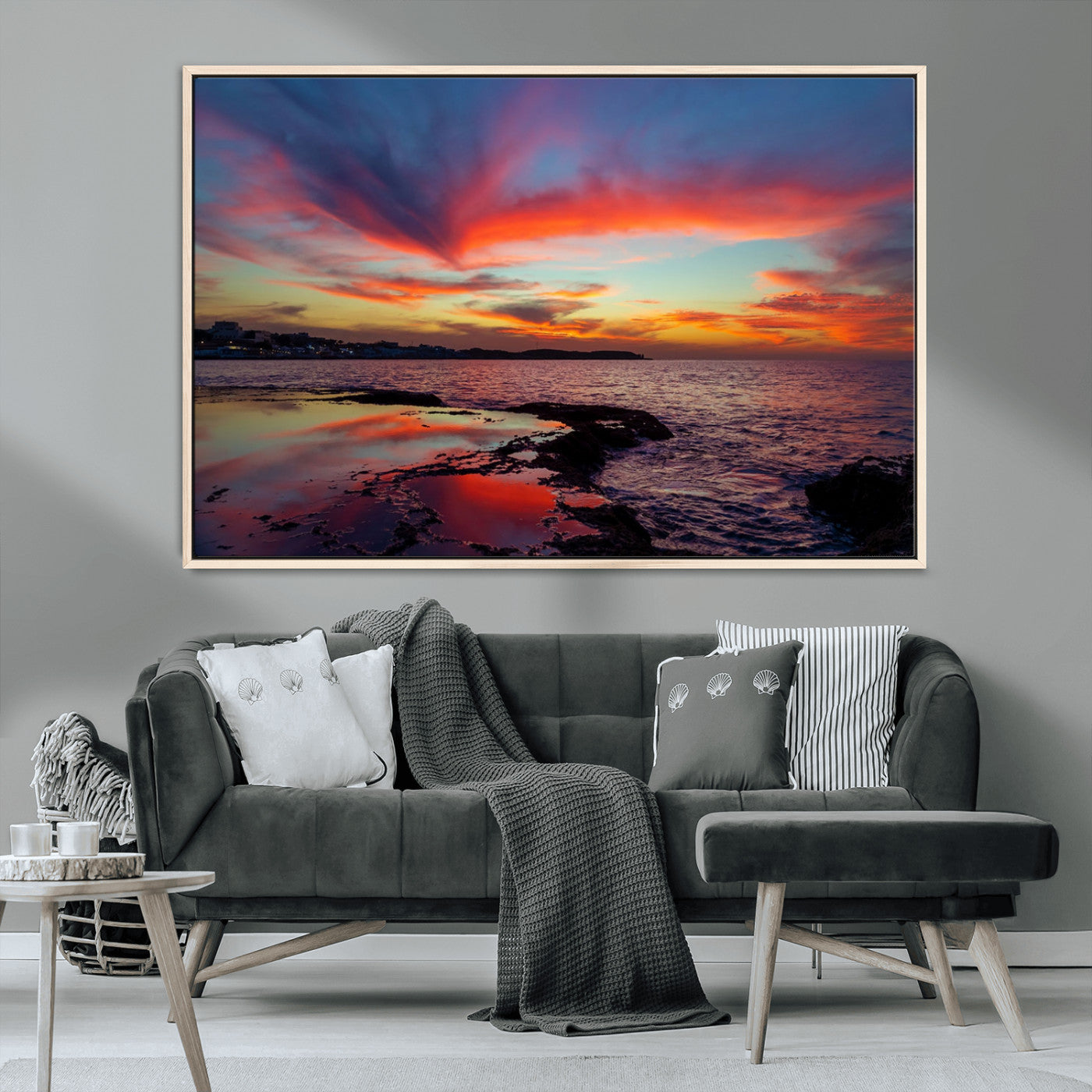 MGV-FC-36X24 - Glorious Sunset on The Beach Wall Art Canvas Print