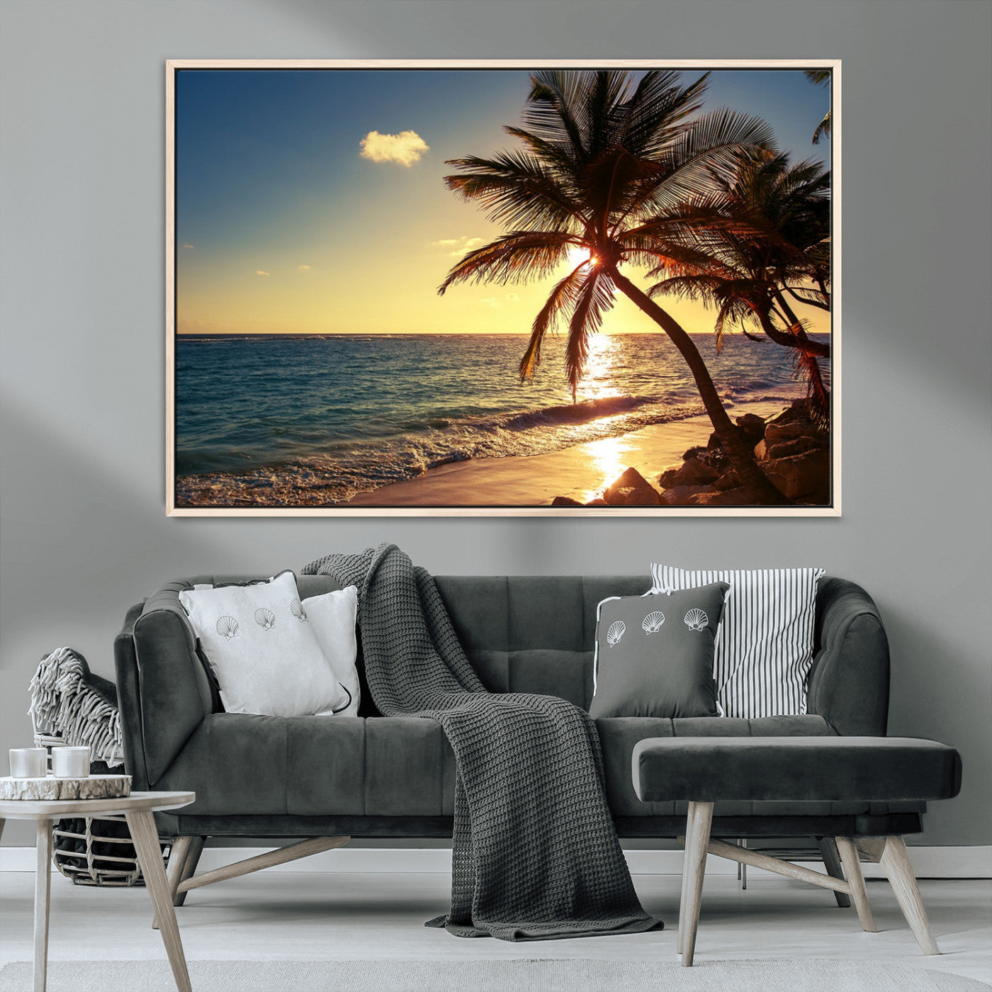 MGV-FC-36X24 - Sunset Palm Trees Wall Art Canvas Print