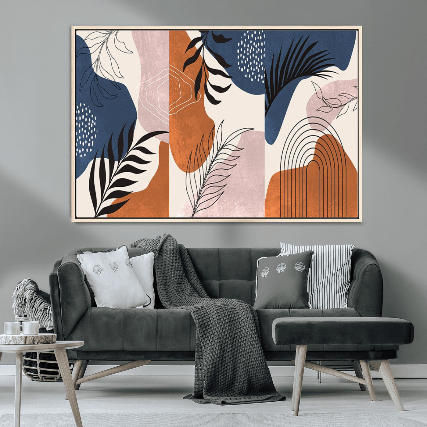 MGV-FC-36X24 - Boho Wall Art Canvas Print Set Mid-Century Prints Bohemian Wall Artwork Prints Boho Neutral,