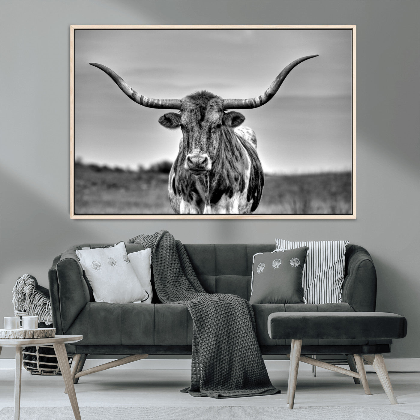 MGV-FC-36X24 - Texas Longhorn Cpw Wall Art, Texas Longhorn Canvas, Cattle Canvas Print