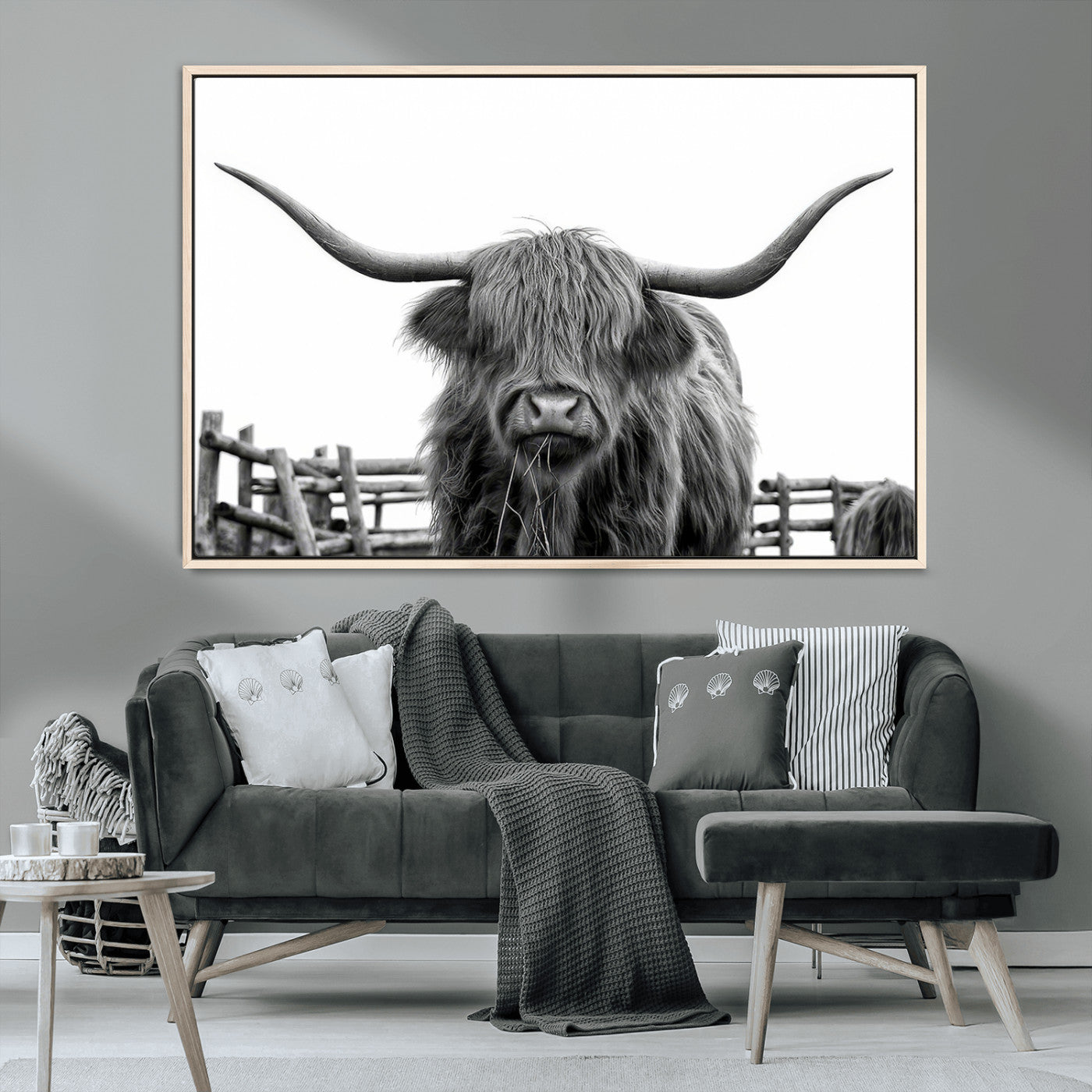 -Longhorn Canvas Print, Bighorn Cow Wall Art Canvas Print