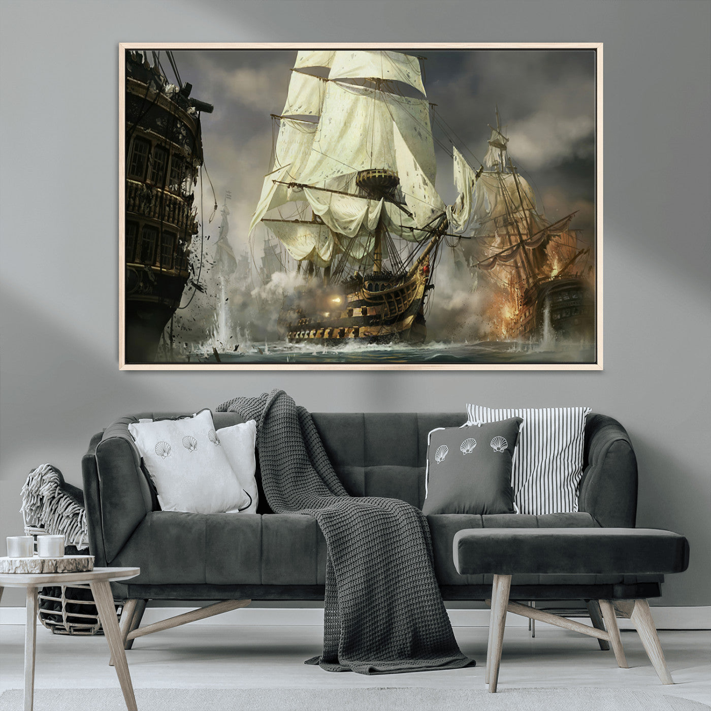 MGV-FC-36X24 - Pirate Ship War Wall Art Canvas Print
