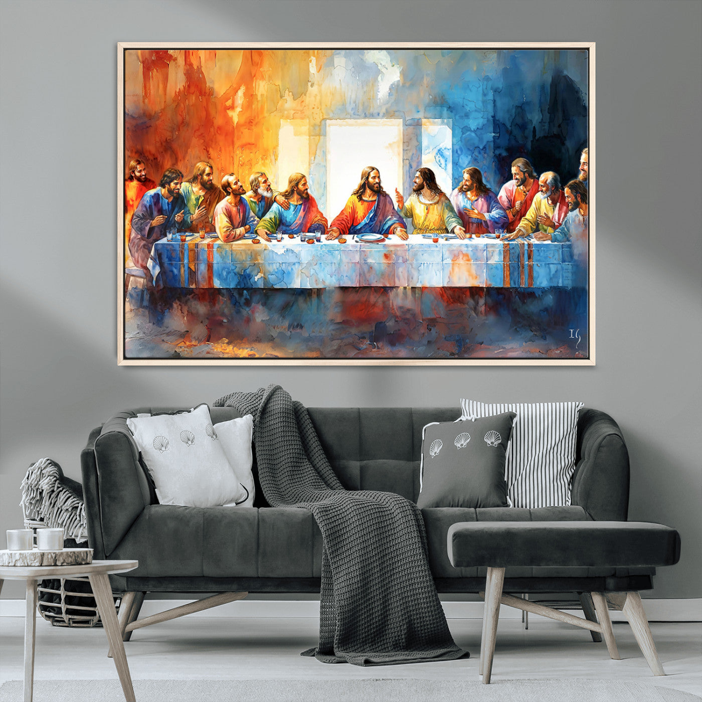 MGV-FC-36X24 - Abstract Waterolor The Last Supper Wall Art