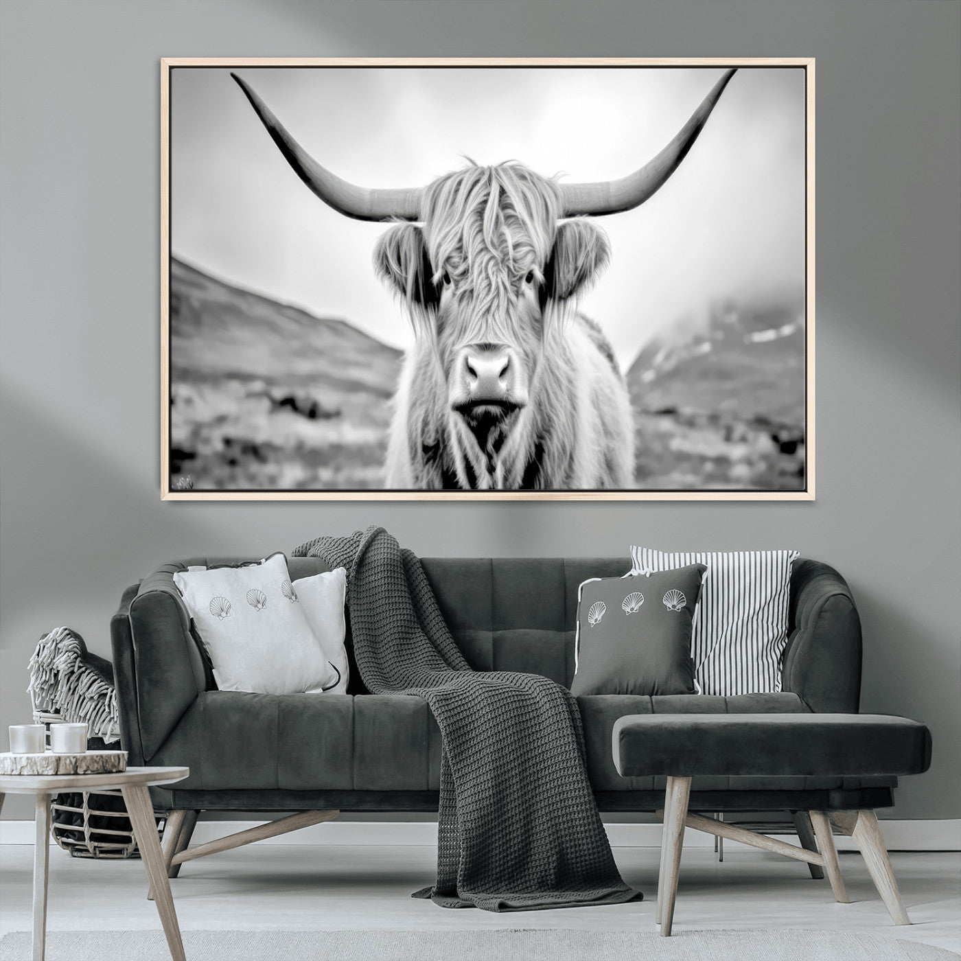 MGV-FC-36X24 - Scottish Cow Wall Art Canvas Print
