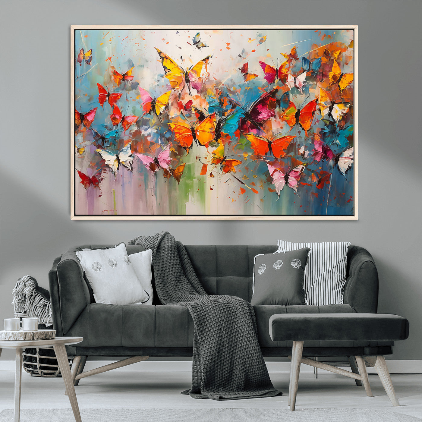 -Abstract Butterfly Wall Art Canvas Print