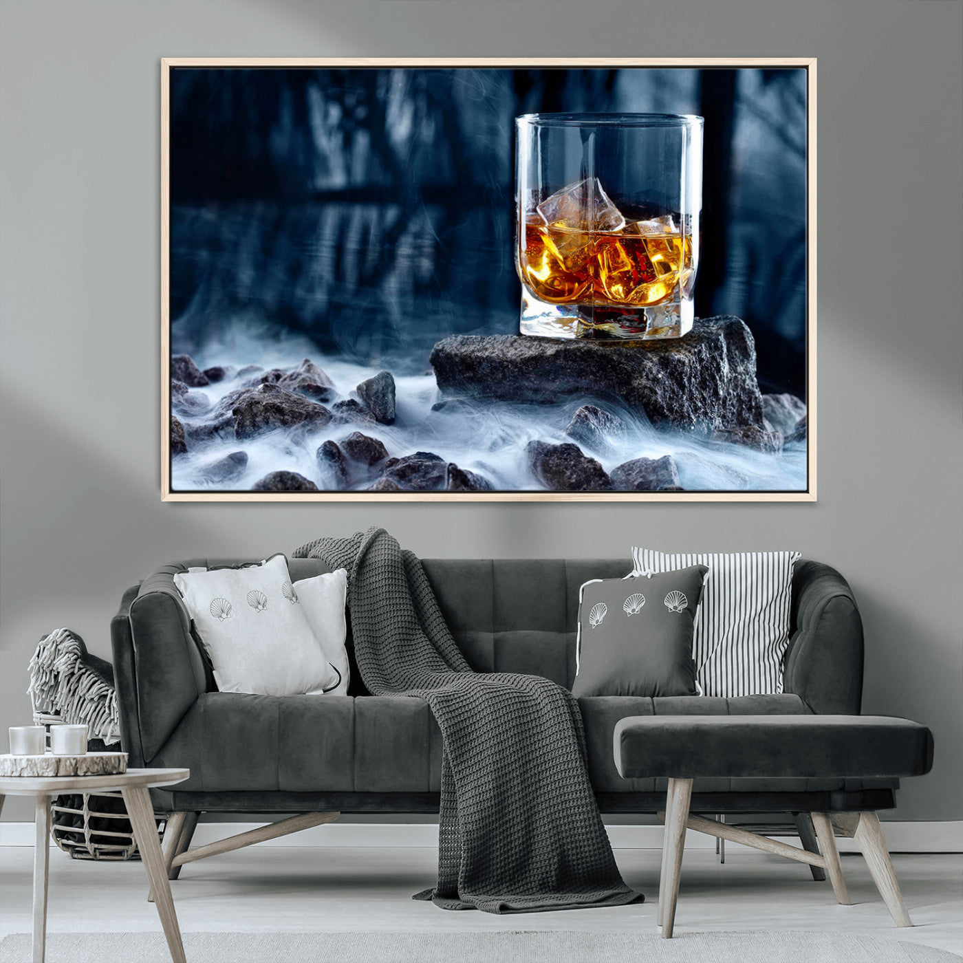 MGV-FC-36X24 - Whiskey Ice Wall Art Canvas Print