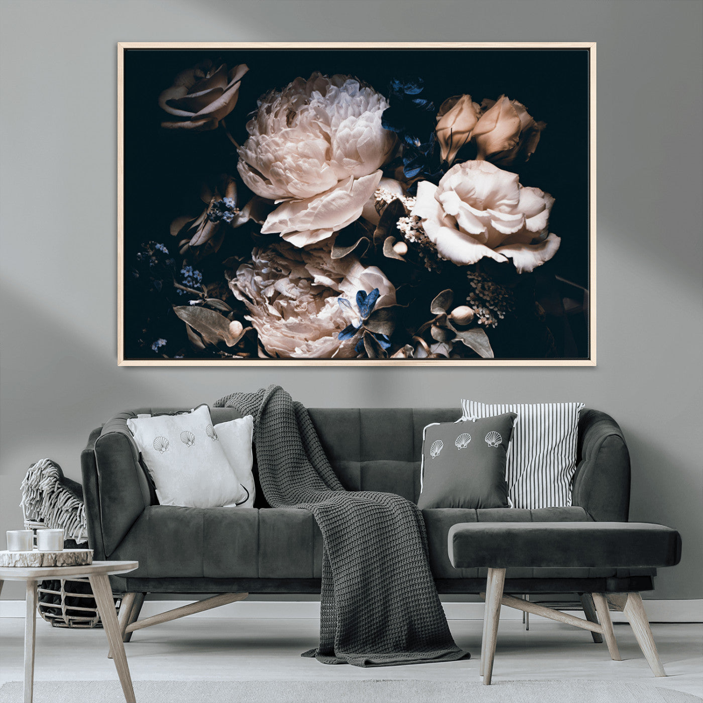 MGV-FC-36X24 - Pink Peonies Flowers Large Canvas Art Print