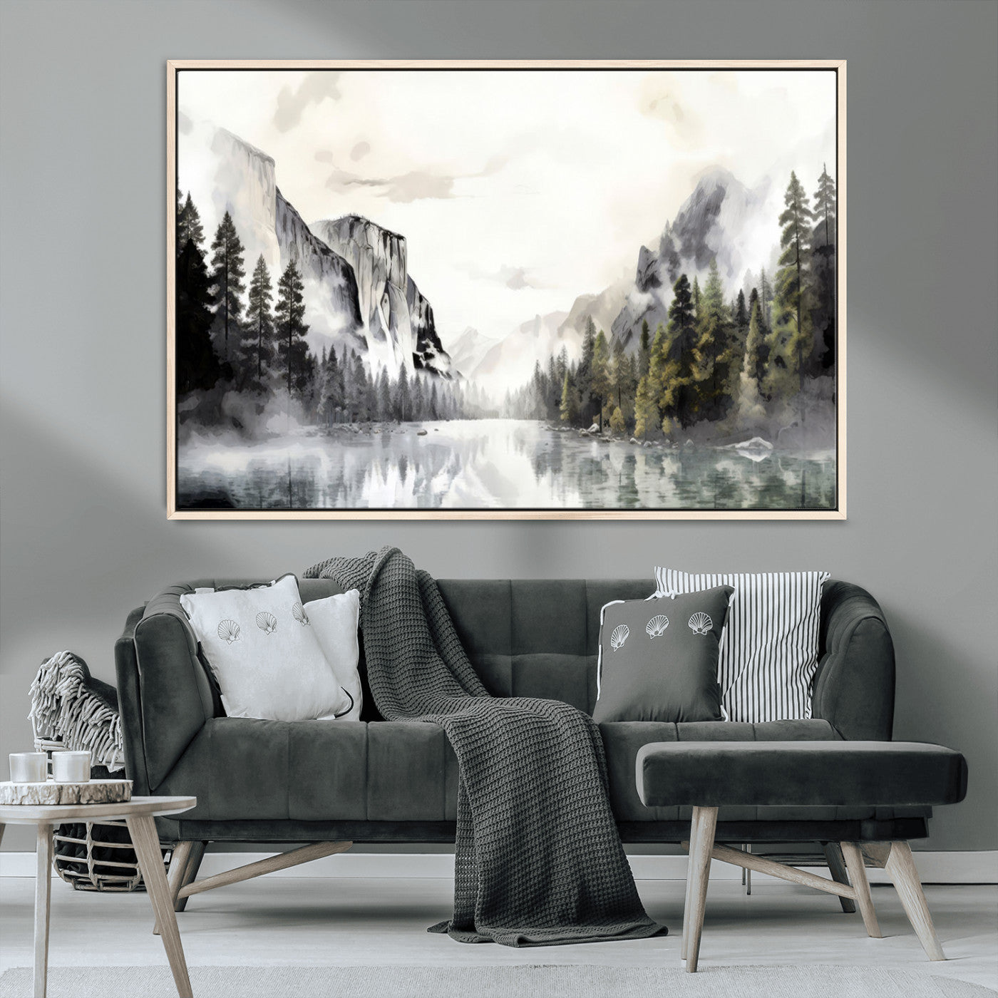 MGV-FC-36X24 - Yosemite Valley Wall Art Canvas Print – Framed and Ready to Hang – Majestic Nature Landscape Décor