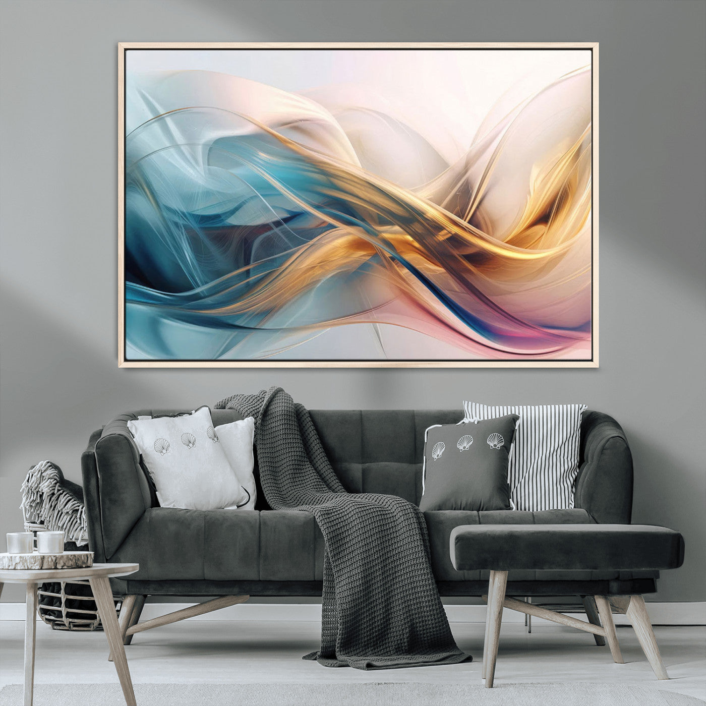 -Abstract Flowing Colors Wall Art Canvas Print