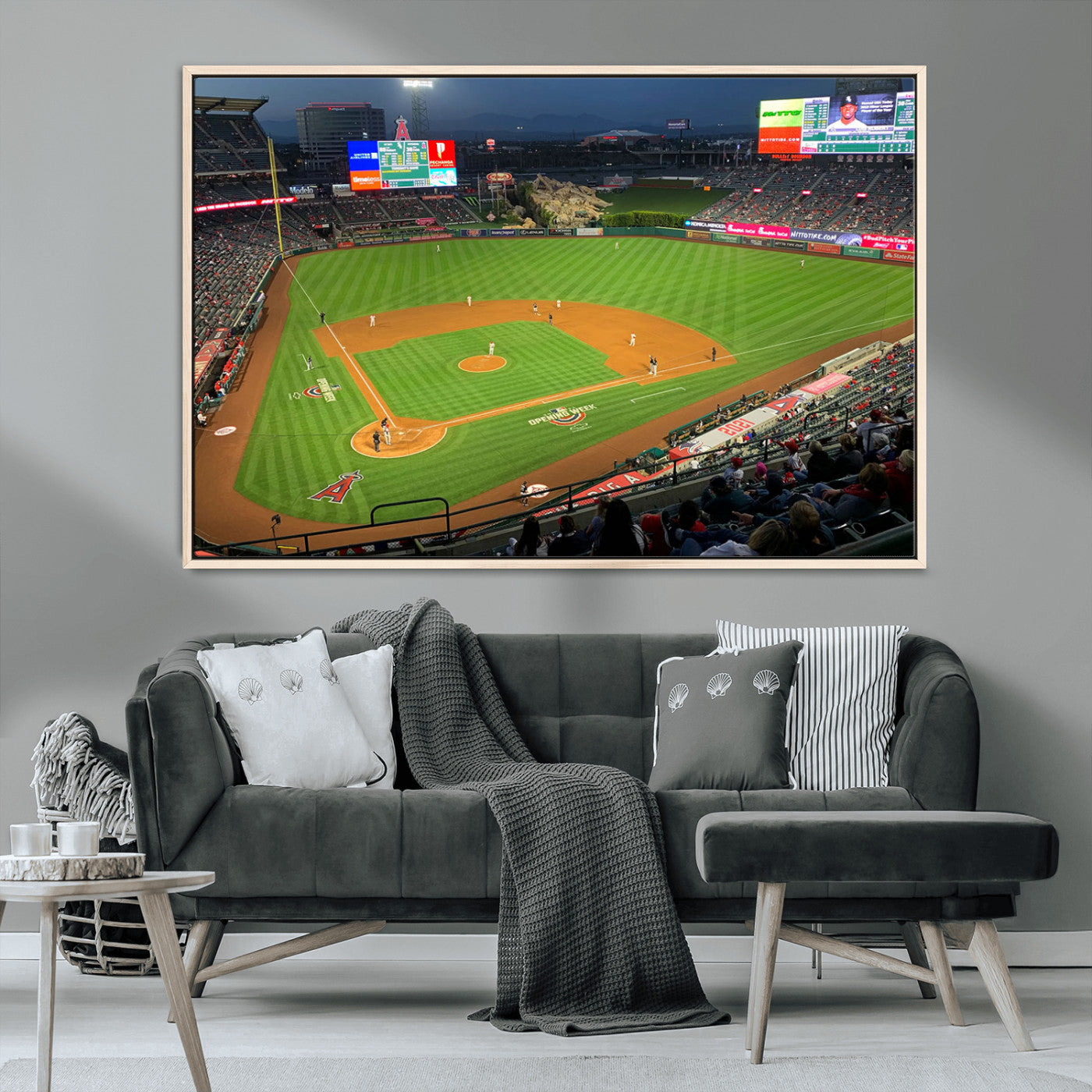 MGV-FC-36X24 - Angel Stadium Aerial View – Los Angeles Angels Baseball Canvas Print, Framed, Ready to Hang
