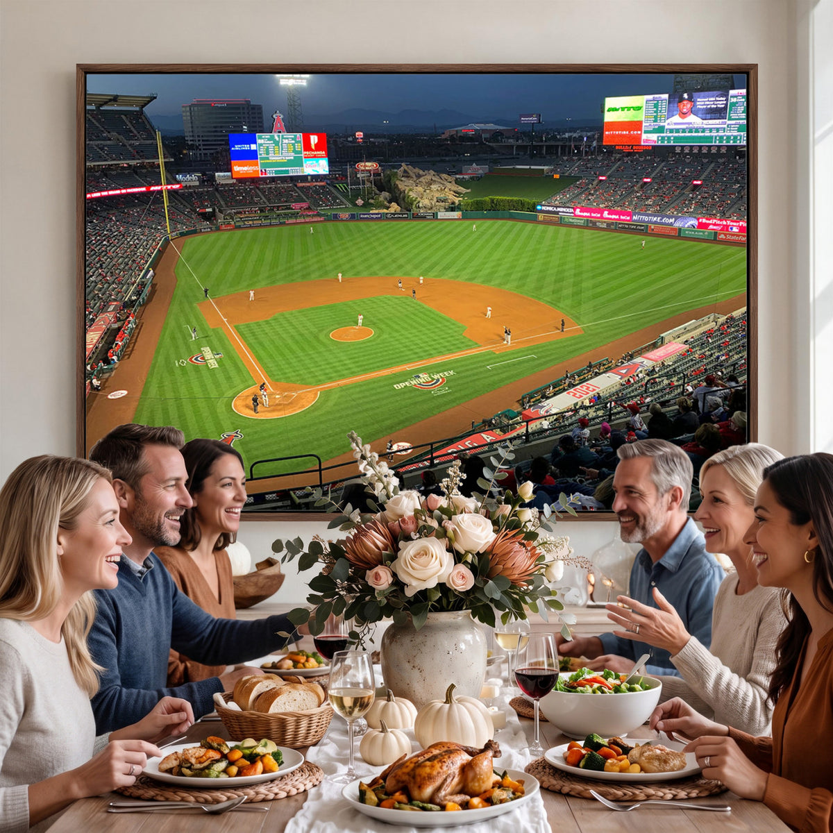 93707-MGV-CV-36X24 - Angel Stadium Aerial Canvas Print | Los Angeles Angels Baseball