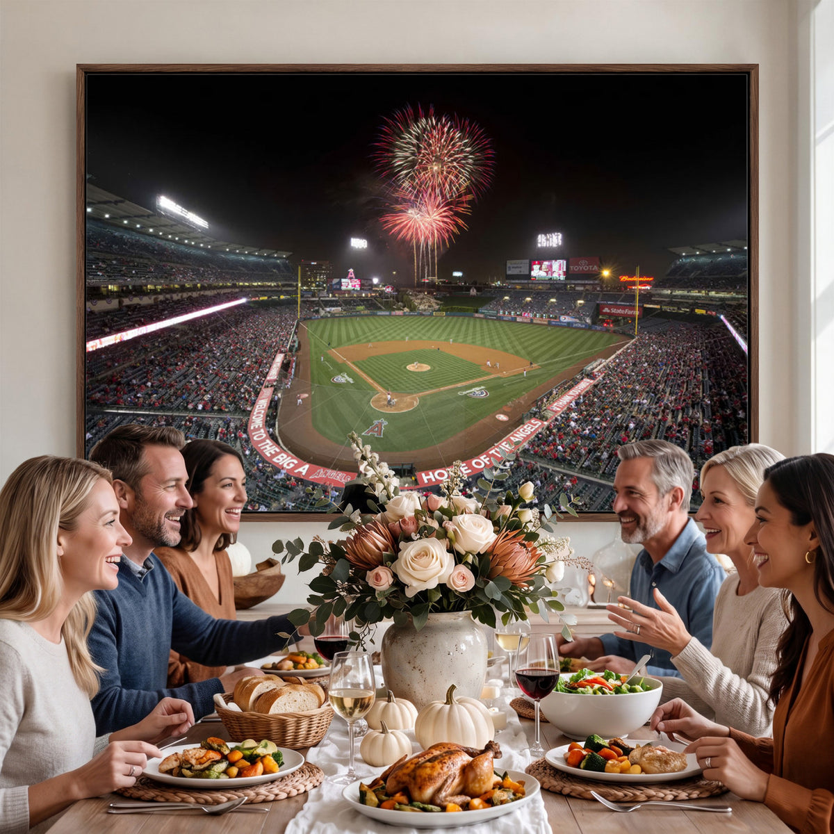 63592-MGV-CV-36X24 - Angel Stadium in Los Angeles Stadium Wall Art Canvas Print