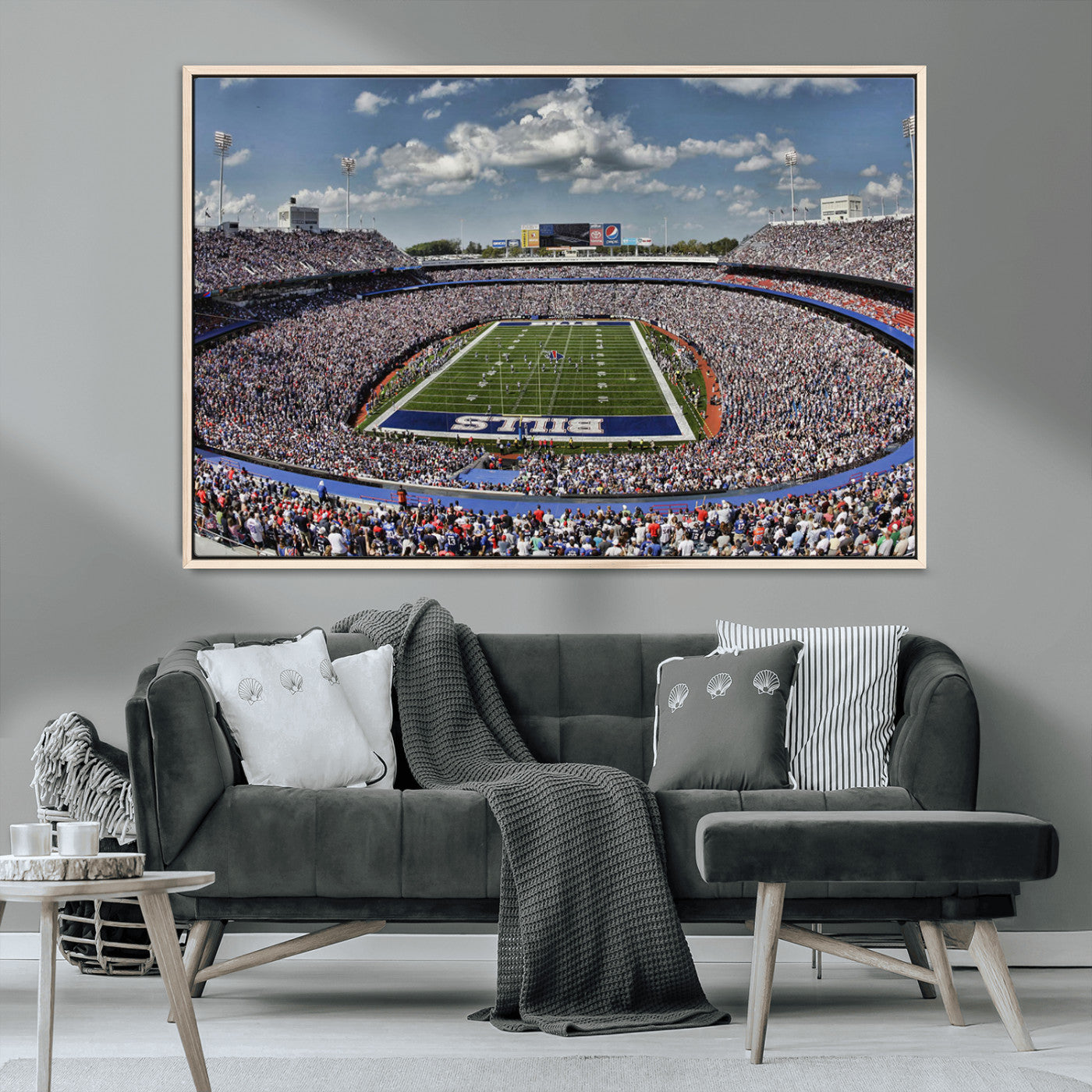 MGV-FC-36X24 - Buffalo Bills Highmark Stadium Wall Art Canvas Print - Bills Stadium Game Day Triple Canvas Wall Art - Buffalo Bills NFL Match