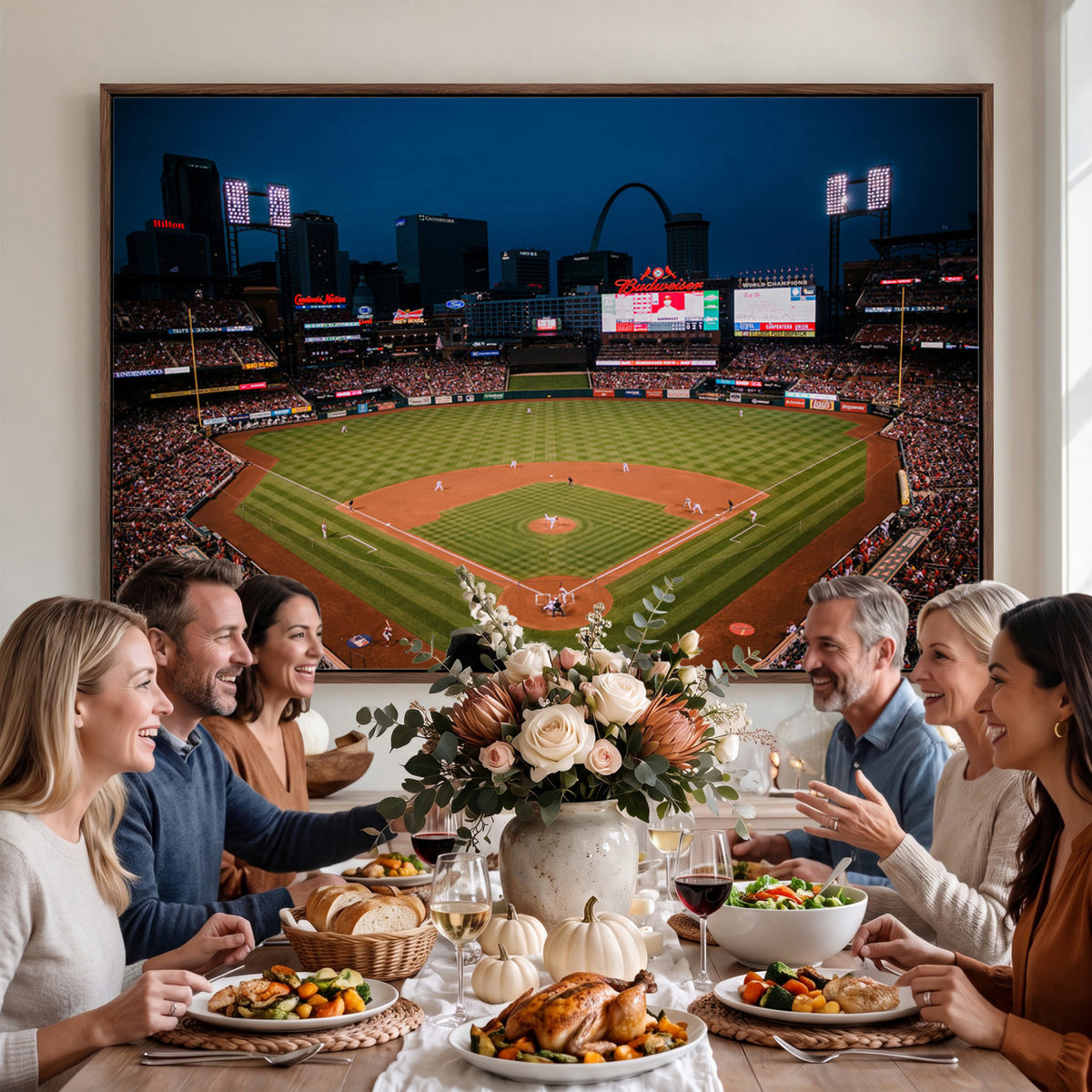 38612-MGV-CV-36X24 - St. Louis Cardinals Baseball Team Print - Busch Stadium Wall Art
