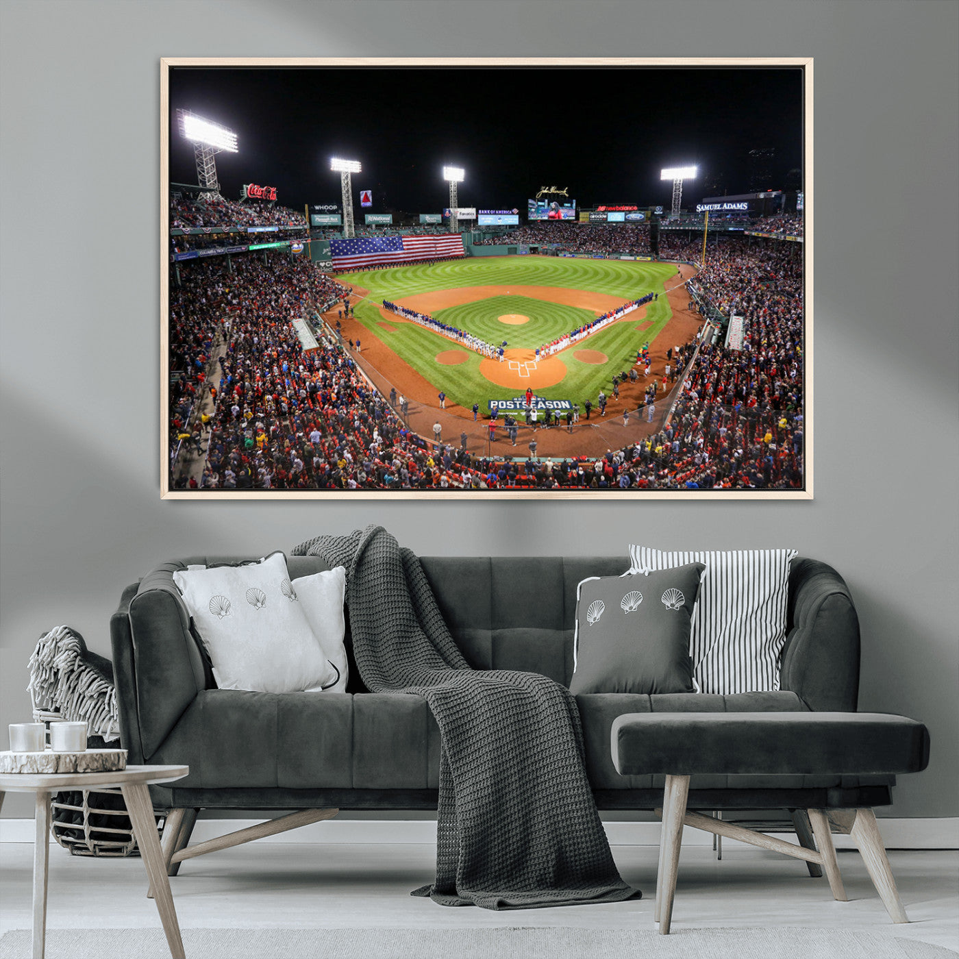 MGV-FC-36X24 - Fenway Park Wall Art Canvas Print | Large Baseball Stadium Canvas Print for Boston Red Sox Fans | Framed Ready-to-Hang Boston Sports Decor Artwork