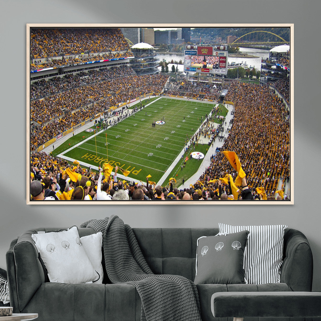 51419-MGV-FC-36X24 - Pittsburgh Steelers Print - Pittsburgh Heinz Field Stadium Wall Art Canvas Print