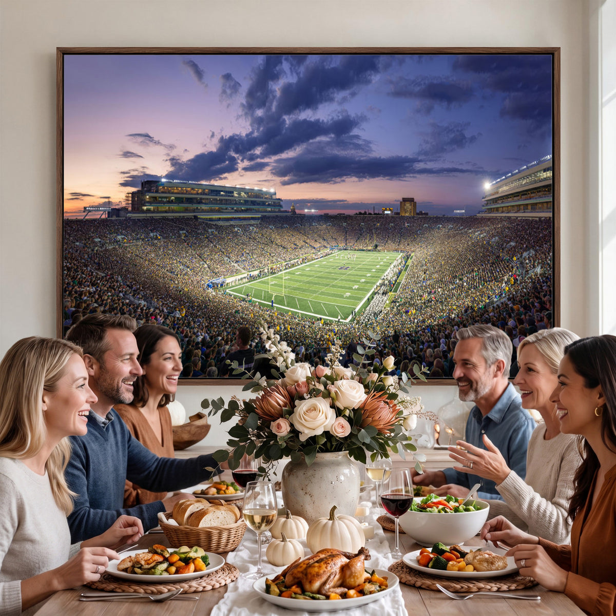 50825-MGV-CV-36X24 - Notre Dame Fighting Irish Football Team Print, Notre Dame Stadium Wall Art Canvas Print