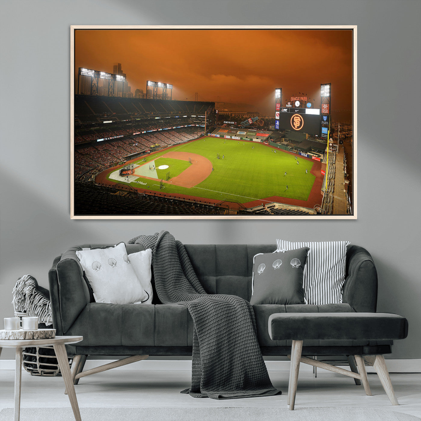 MGV-FC-36X24 - San Francisco Giants Baseball Team Print - Oracle Park Stadium Wall Art Canvas Print